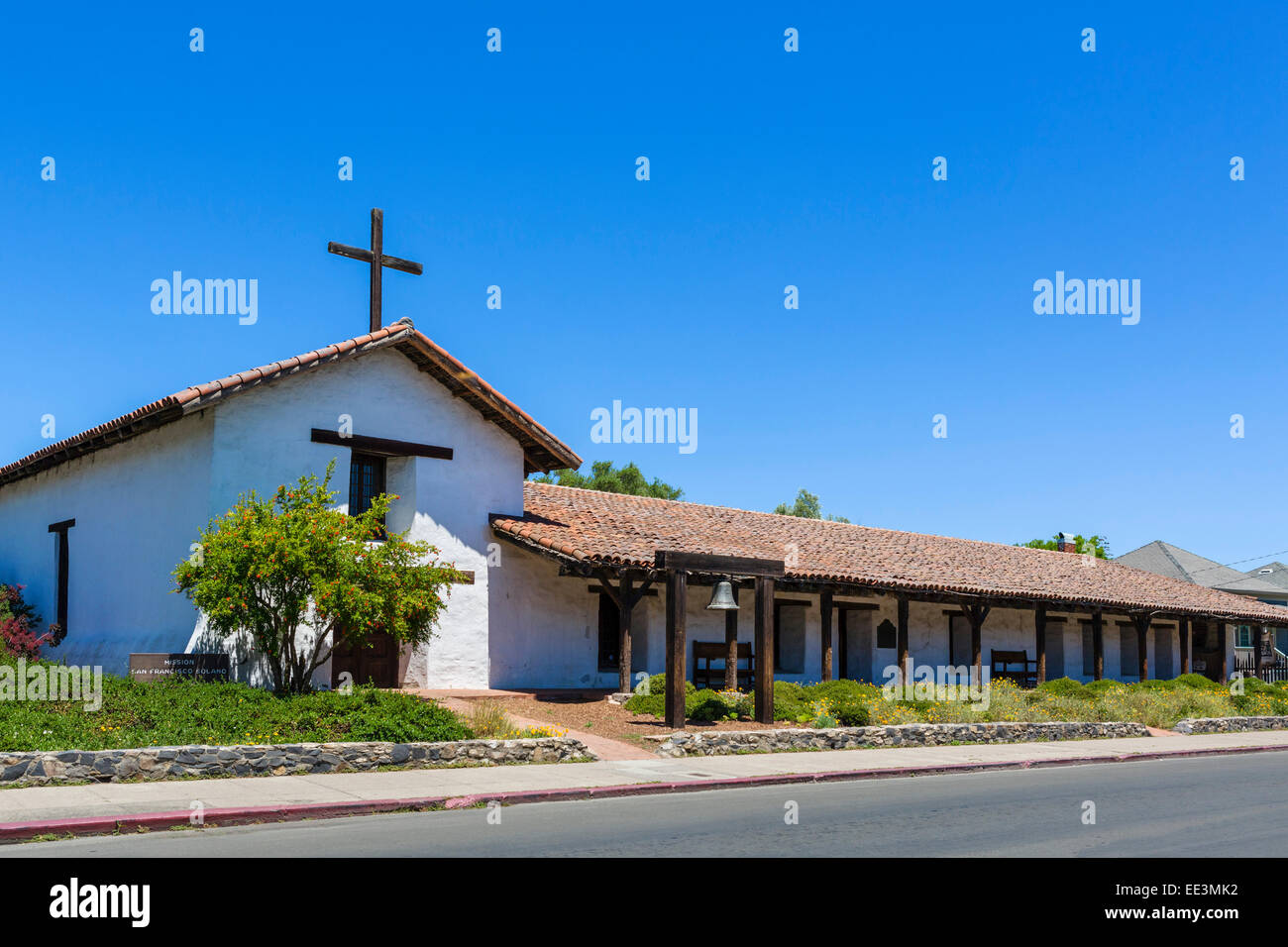 La missione di San Francisco Solano, Sonoma State Historic Park, Sonoma, Wine Country, CALIFORNIA, STATI UNITI D'AMERICA Foto Stock