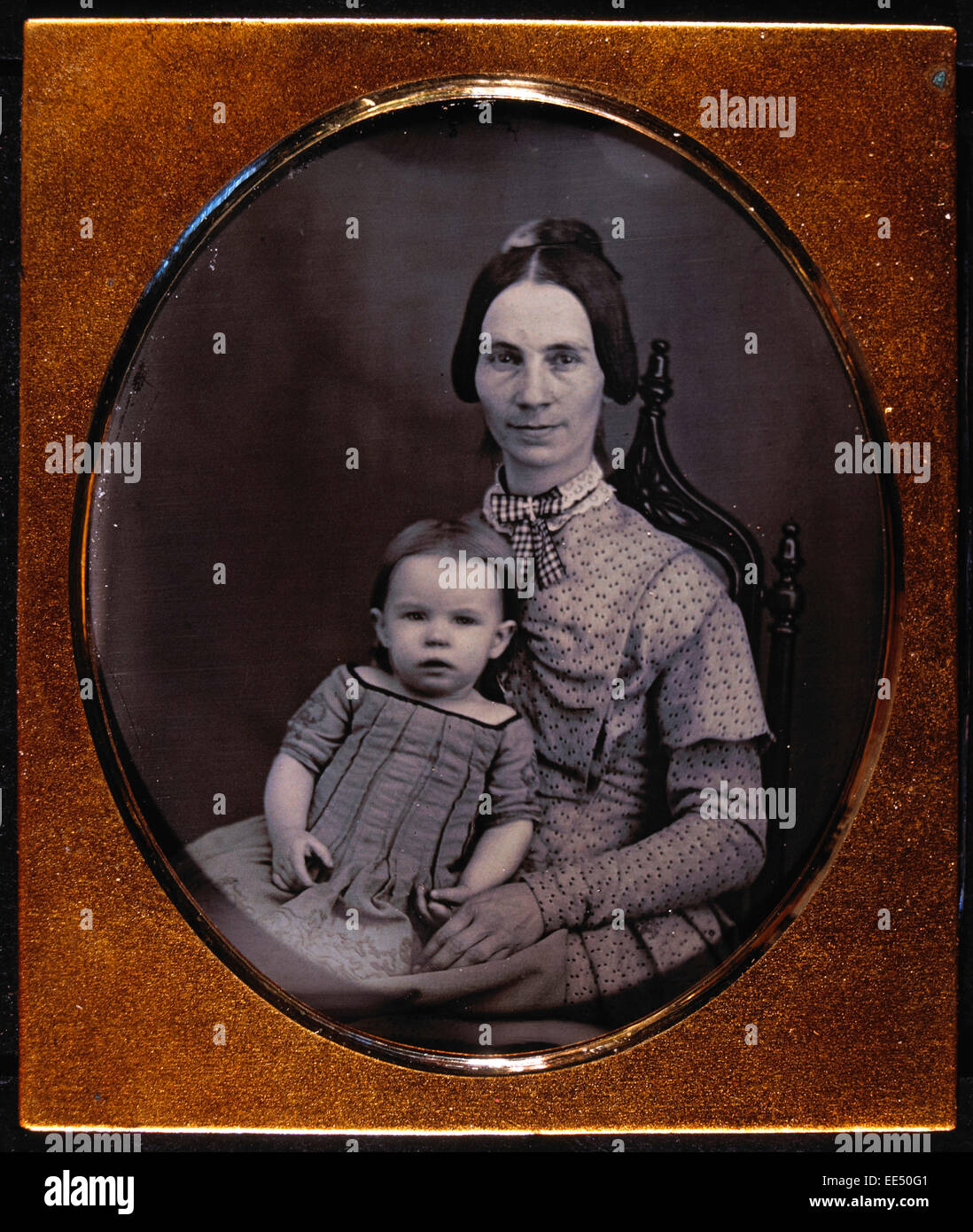 La madre e il bambino ritratto, Daguerreotype, circa 1850, Foto Stock