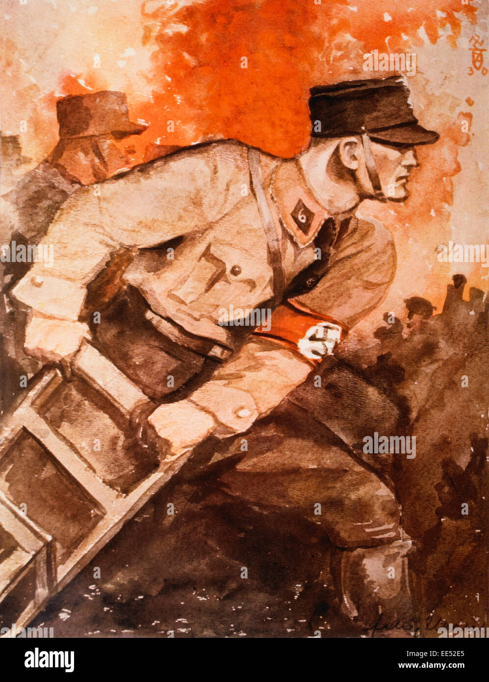 Partito nazista Cartellone elettorale, "Si può solo combattere il terrore da sinistra con più nitida di terrore", Germania, 1920 Foto Stock