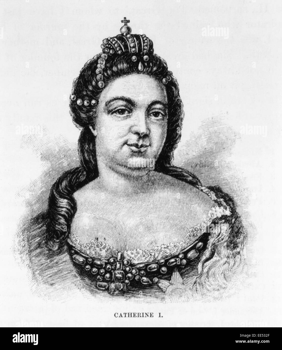 Catherine io (1684-1727), Czarina della Russia, 1725-1727, Ritratto, incisione, 1886 Foto Stock