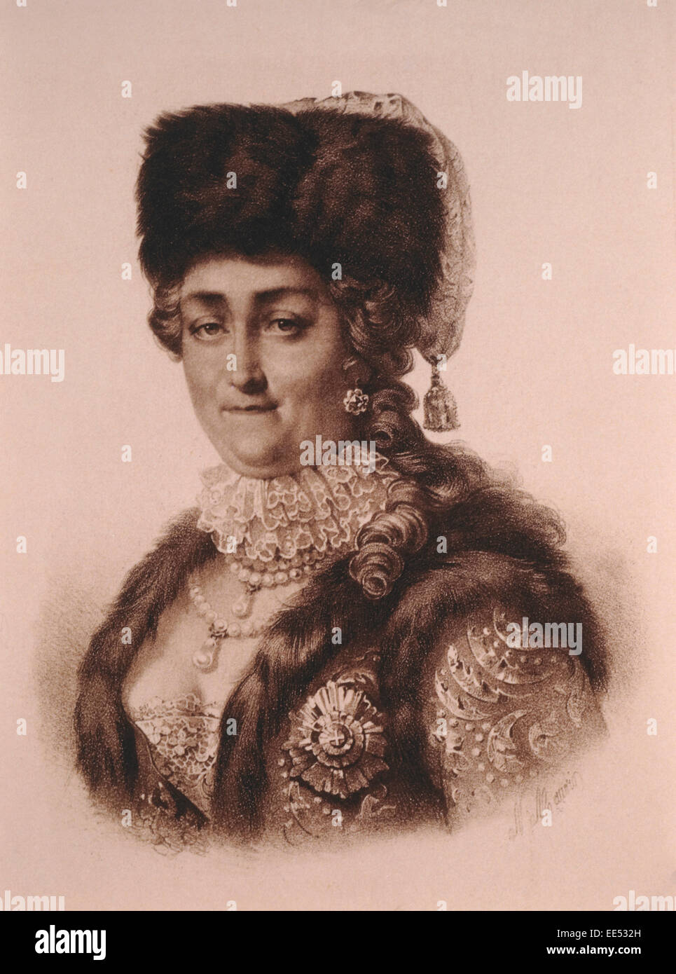 Catherine io (1684-1727), Czarina della Russia, 1725-1727, Ritratto, 1905 rotocalco da N. Maurin Foto Stock