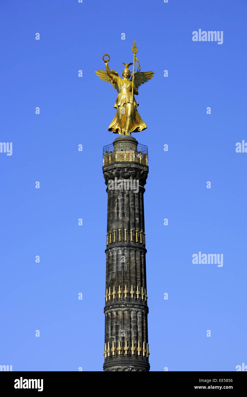 Deutschland, Berlino, Europa, Hauptstadt, Stadt, Sehenswuerdigkeit, Stadtteil Berlin-Tiergarten, Grosser Stern, Siegessaeule, det Foto Stock