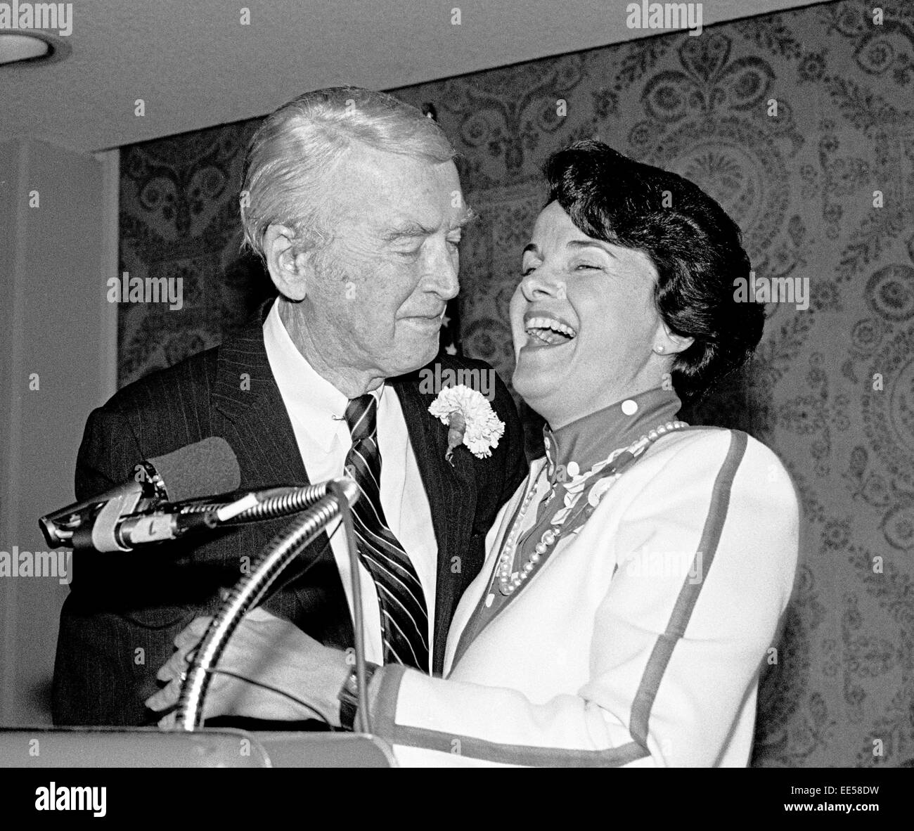 Attore Jimmy Stewart & Sindaco Dianne Feinstein 1984 Foto Stock
