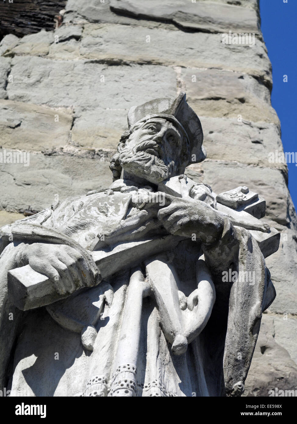 Deutschland, Bodensee, Europa, Oberschwaebische Barockstrasse, Stadt, Sehenswuerdigkeit, Tourismus, Nepomukskulptur, Rheintor, K Foto Stock