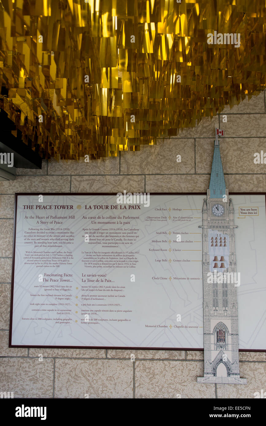 Torre di pace, di Parliament Hill, Ottawa, Ontario, Canada Foto Stock