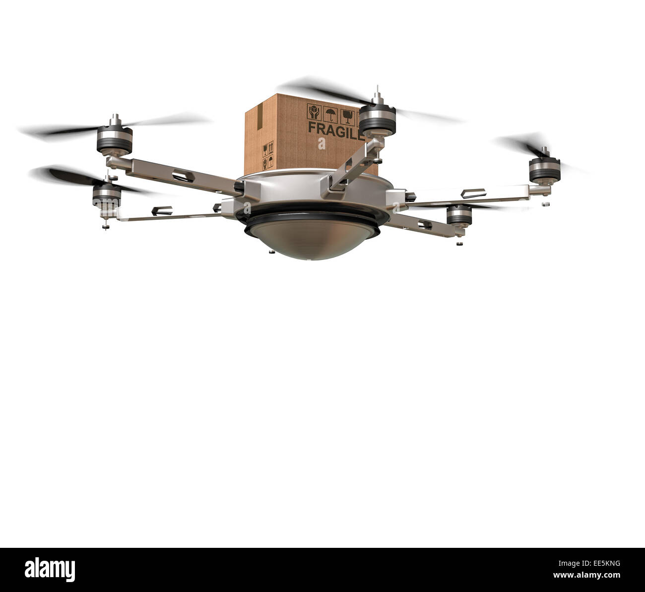 Immagine 3d di futuristico drone di consegna Foto Stock