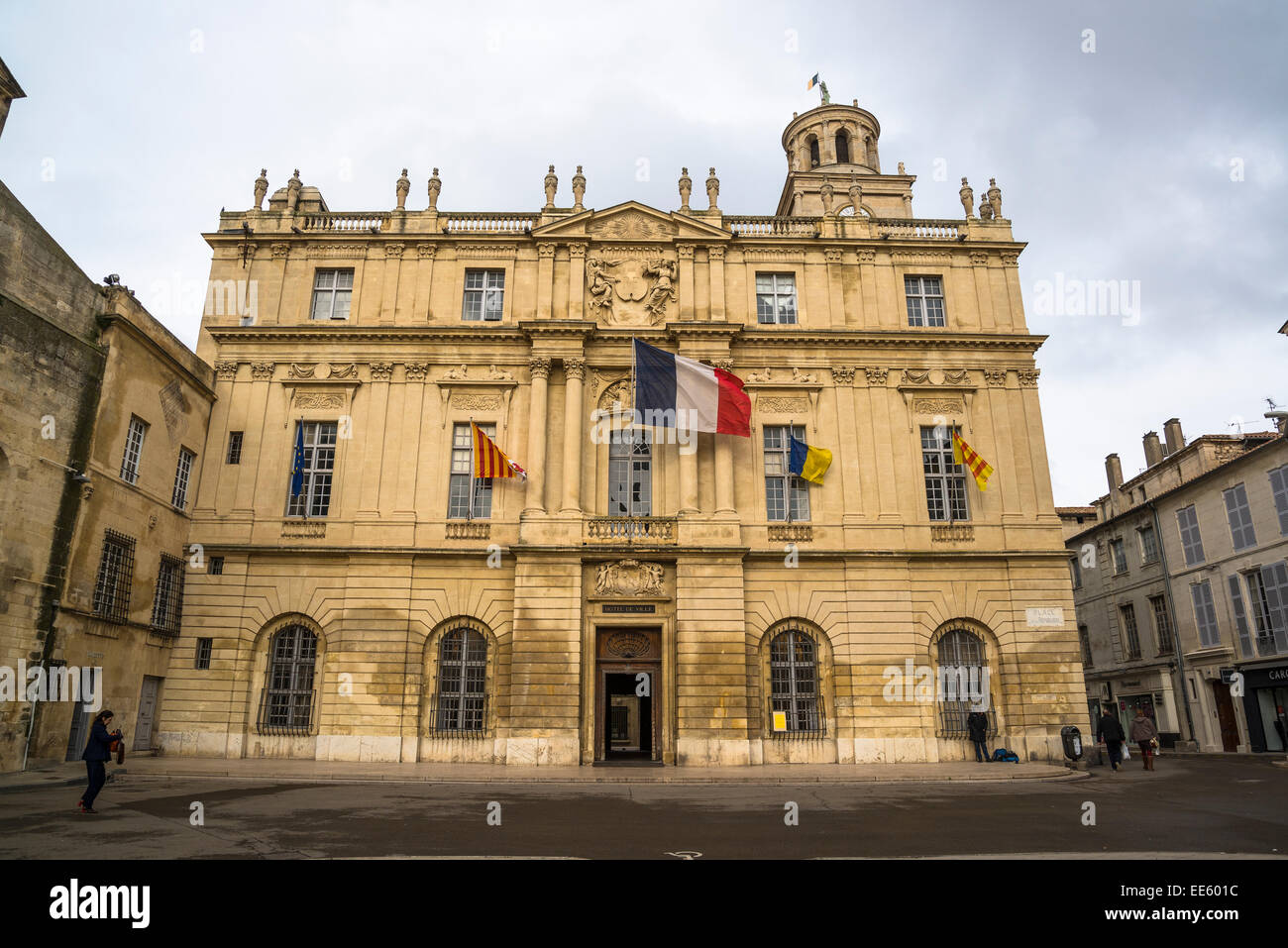 Municipio (Hotel de Ville) sulla Place de la Republique, Arles, Bouches-du-Rhone, Francia Foto Stock