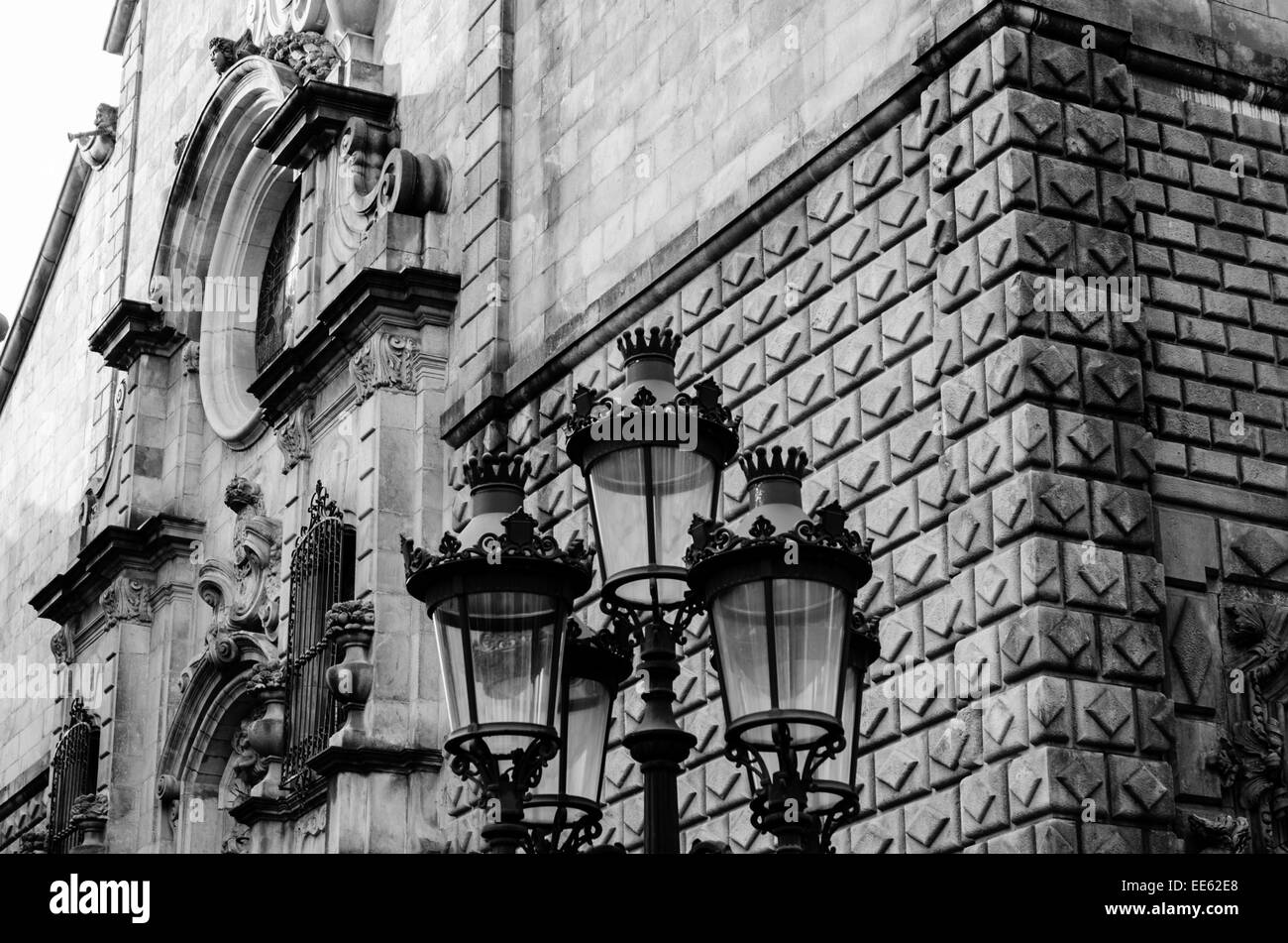 Attraverso le strade di Barcellona, Spagna Foto Stock