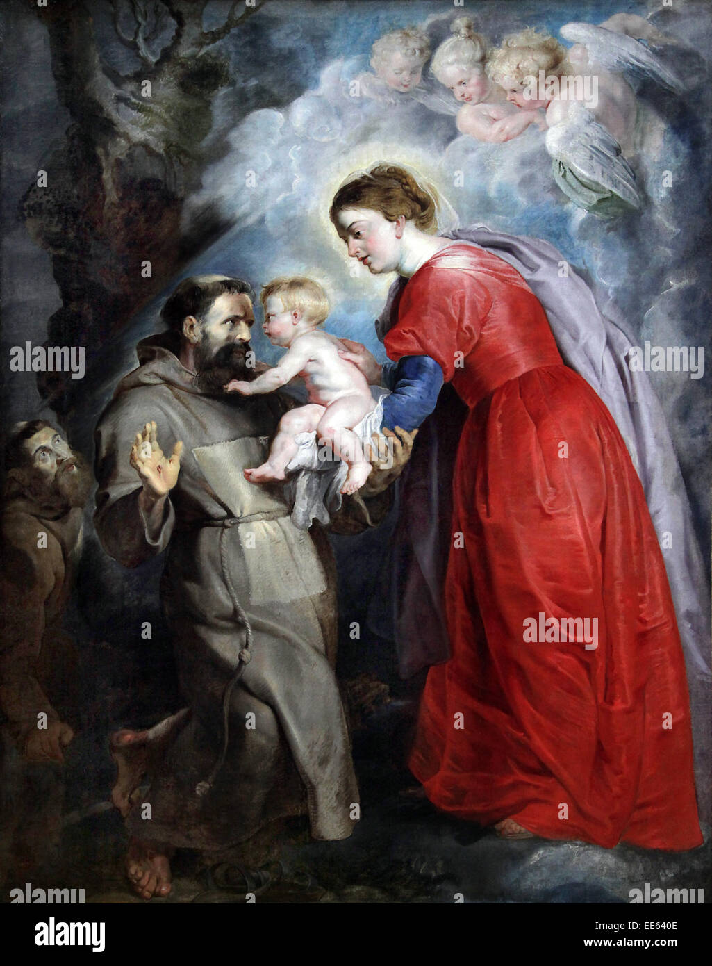 Peter Paul Rubens 1577-1640 San Francesco che riceve il Bambino Gesù dalle mani della Vergine.- circa 1617. Foto Stock