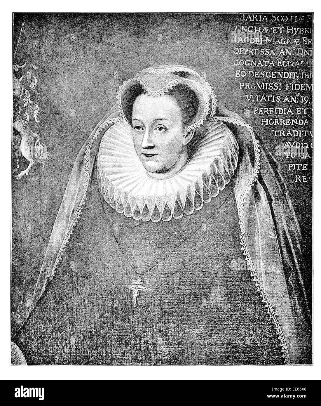 Maria Stuart Regina di Scozia scozia Amyas Carwood 1542 1567 mattina ritratto di esecuzione Royalty Royal Regal nobiltà nobile Foto Stock