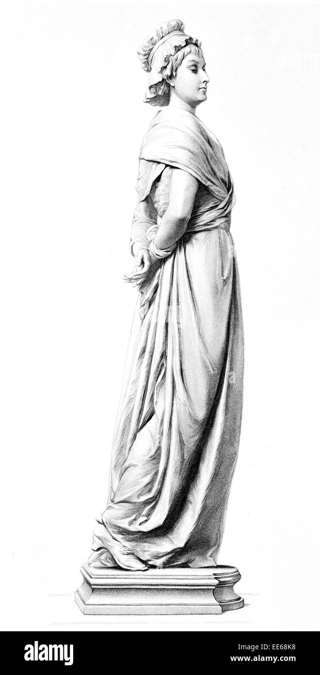 Maria Antonietta sul suo modo al luogo di esecuzione eseguito statua Arciduchessa d'Austria regina di Francia e di Navarra Foto Stock