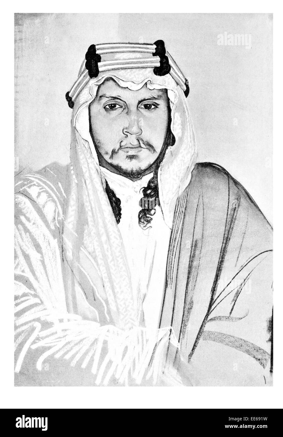 Emir Shakir rivolta araba Thomas Edward Lawrence d'Arabia beduino Foto Stock