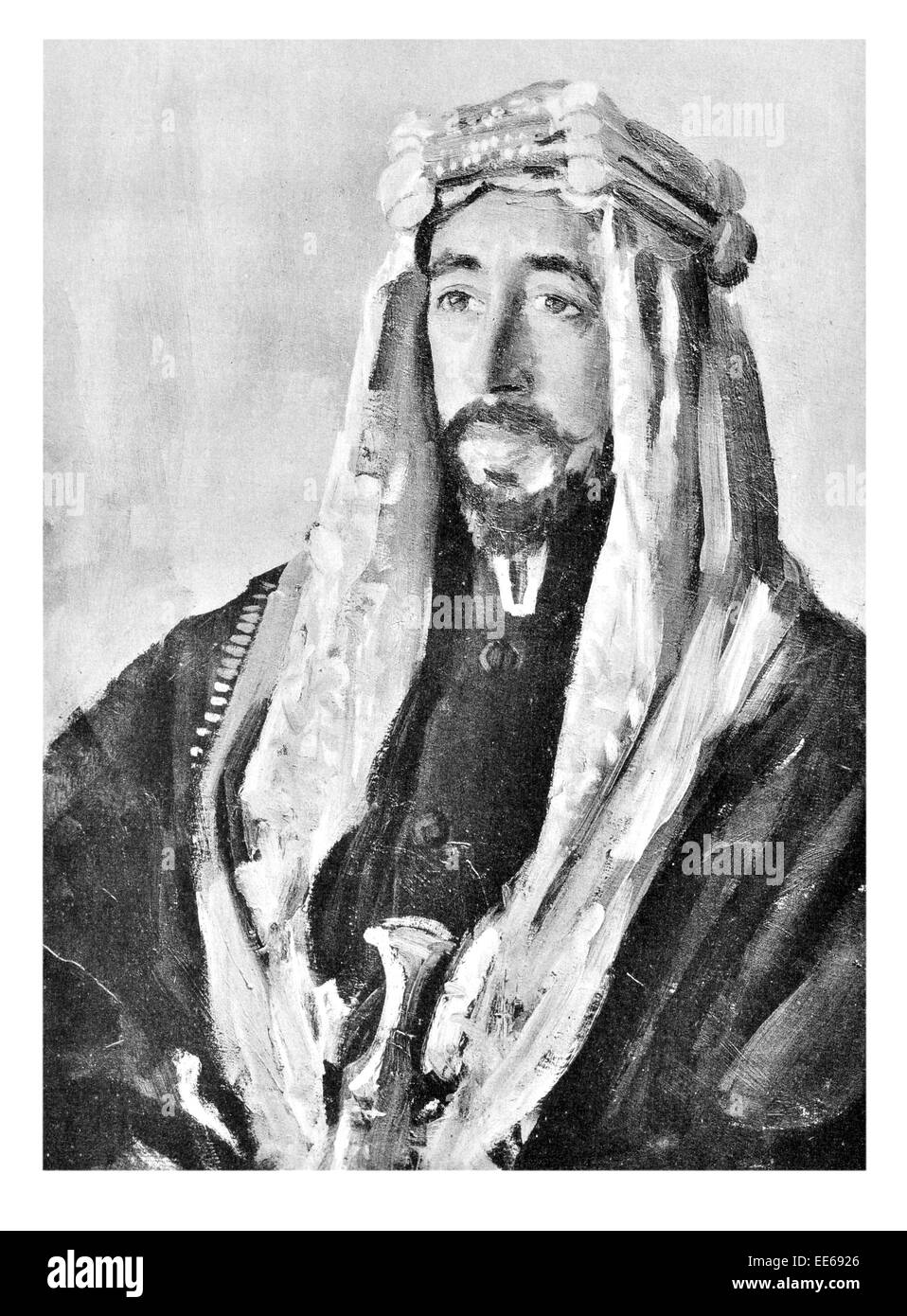 Ho Faisal Bin Hussein bin Ali al-Hashimi re del regno arabo di Siria maggiore Siria 1920 re di Iraq dinastia hashemita Foto Stock