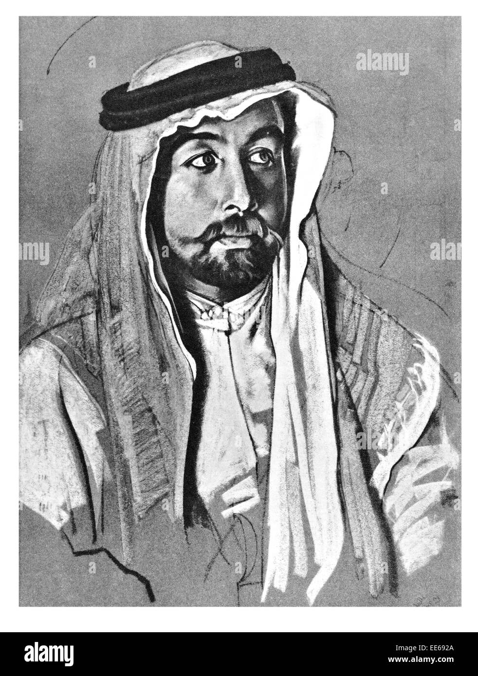 Ho Abdullah bin al-re Hussein di Giordania Febbraio 1882 20 Luglio 1951 British guerrilla Thomas Edward Lawrence d'Arabia Foto Stock