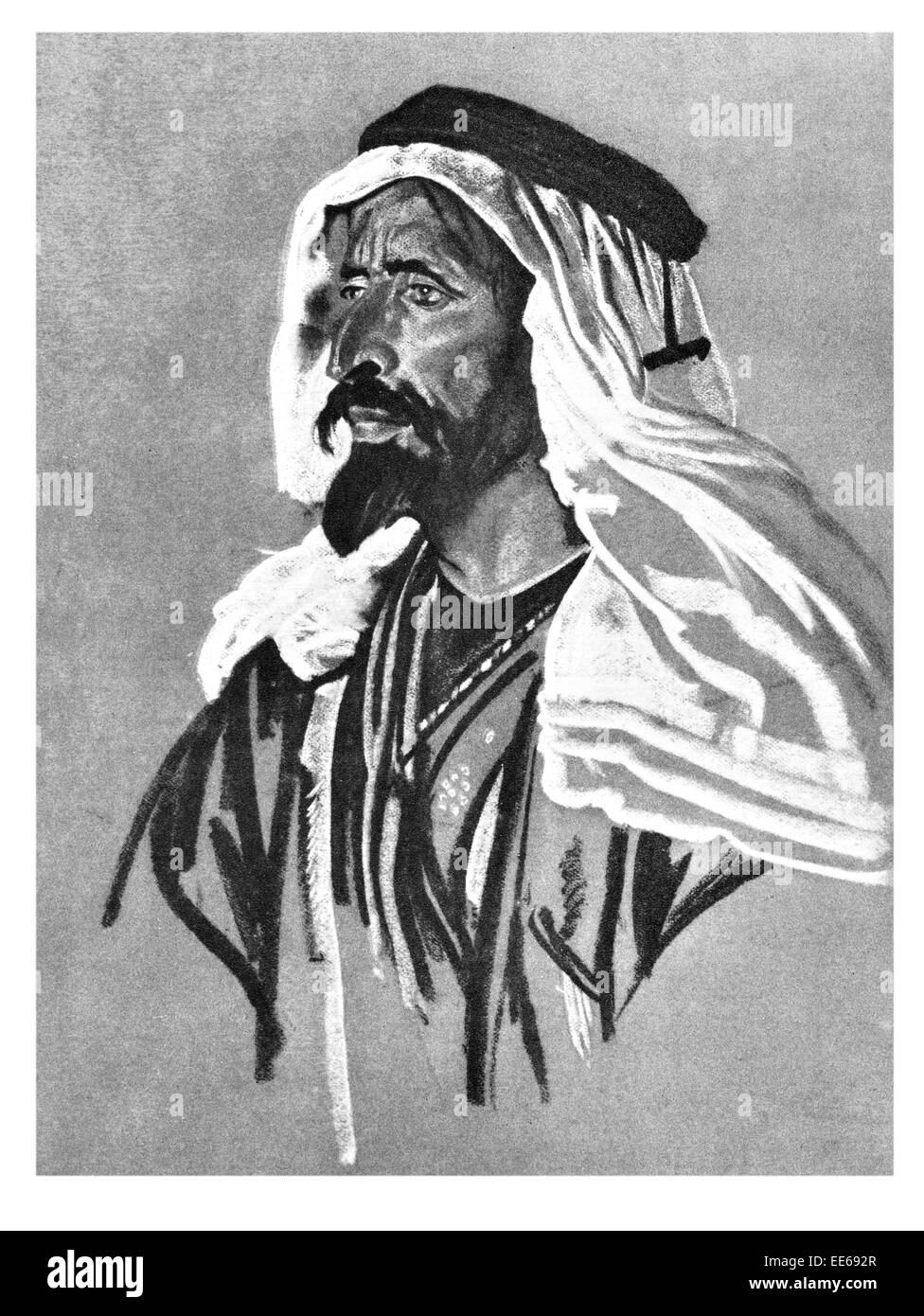 Auda ibu Tayi Awda abu Tayeh 1874 1924 shaikh Howeitat Beduino Rivolta Araba Arabia Saudita Giordania Lawrence d'Arabia Foto Stock