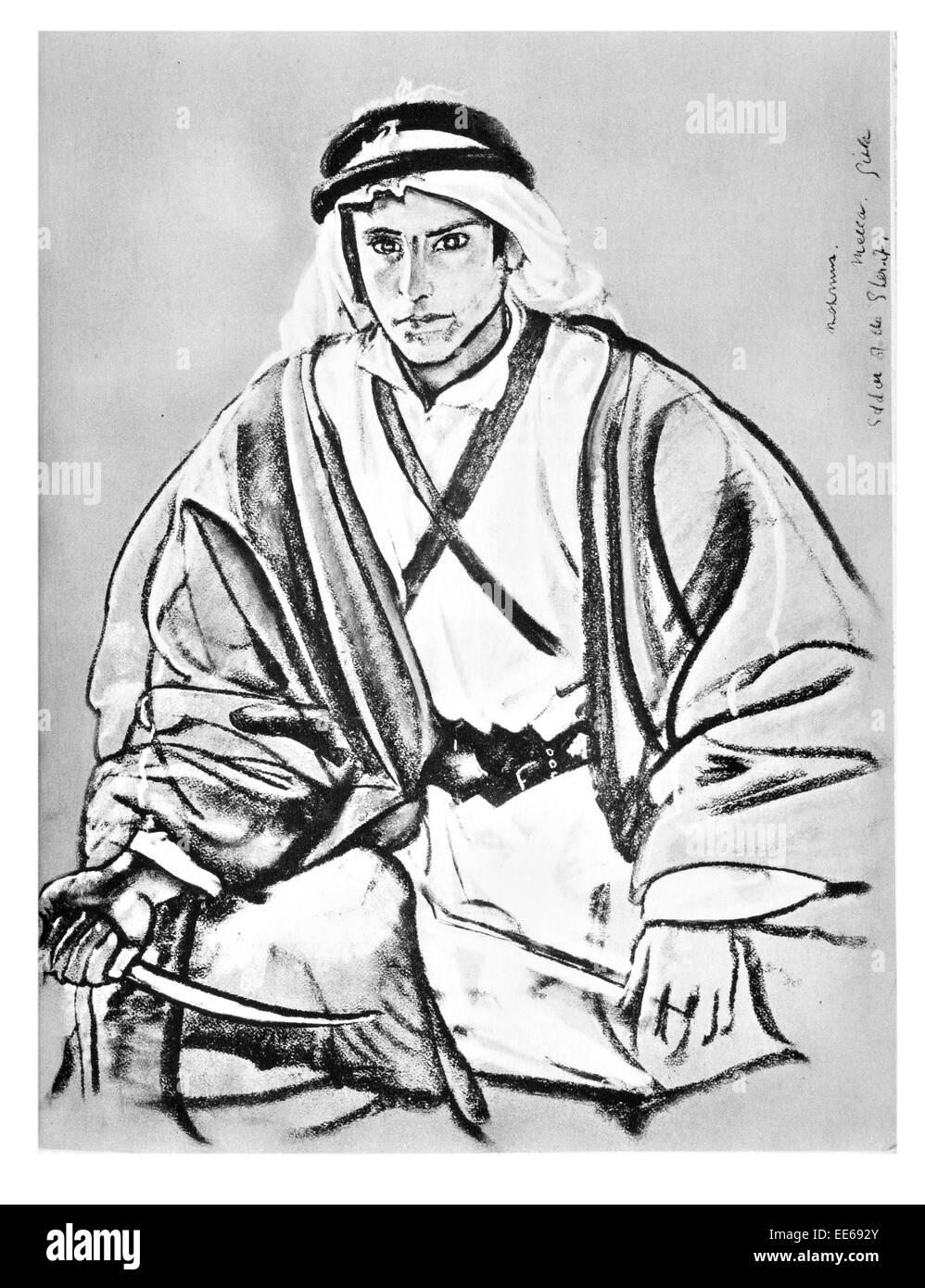 Mahmas ibn Dakhil Lawrence d'Arabia Rivolta Araba turco ottomana ritratto Arabian Foto Stock