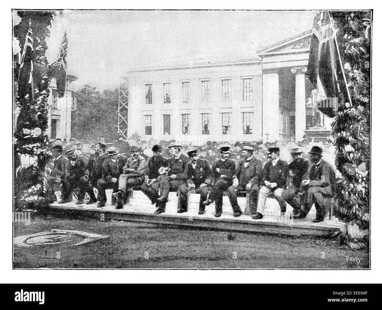 Fridtjof Nansen lucky tredici Otto Neumann Sverdrup Sigurd Scott-Hansen Henrik Grave benedizione esploratore norvegese Foto Stock