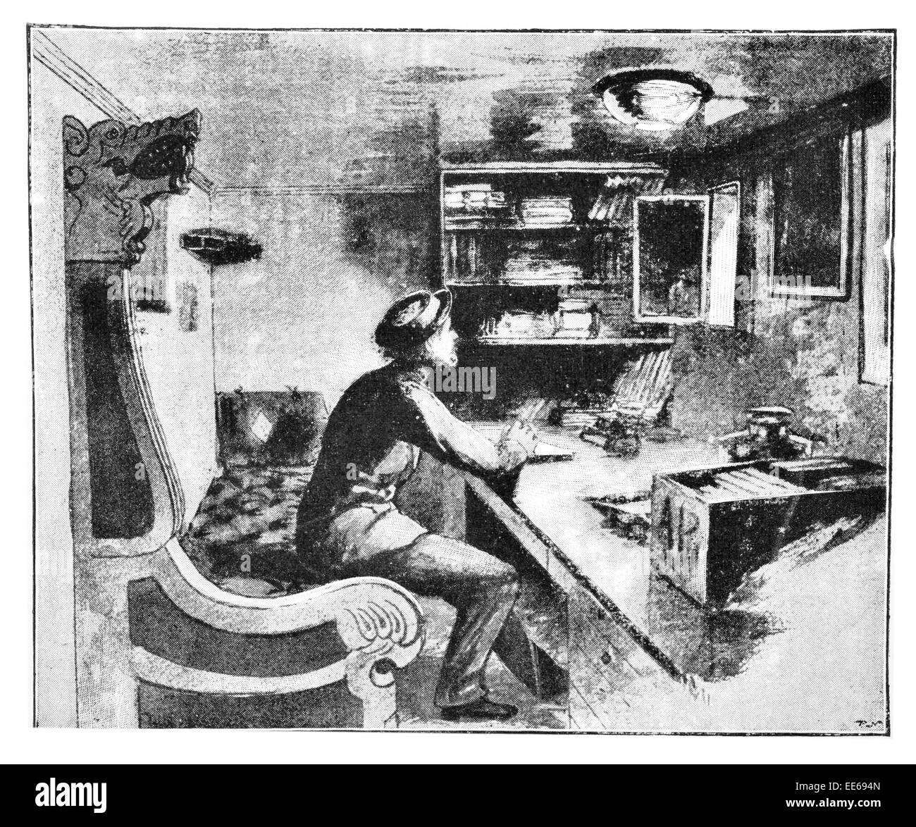 La Fram ufficio del lavoro di studio room Fridtjof Nansen nave esploratore norvegese scienziato umanitario diplomat Premio Nobel per la pace Foto Stock