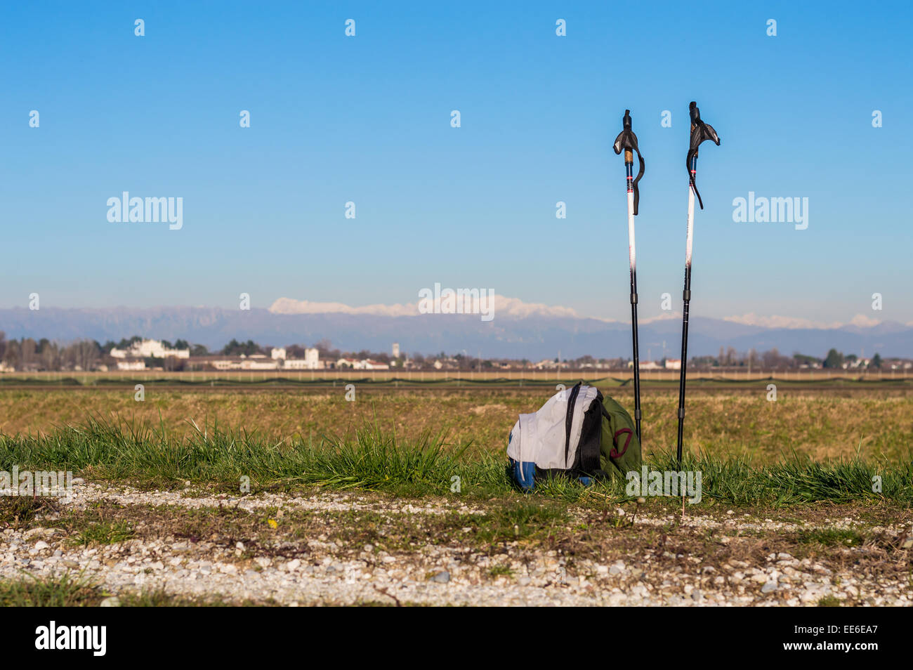 Per una vita sana, attrezzatura per il nordic walking Foto Stock