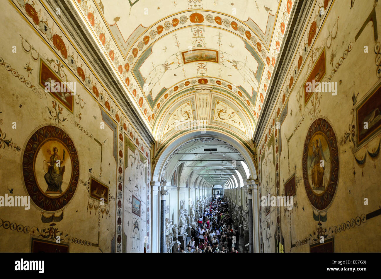 Soffitto dipinti nel Museo del Vaticano, Italia Foto Stock