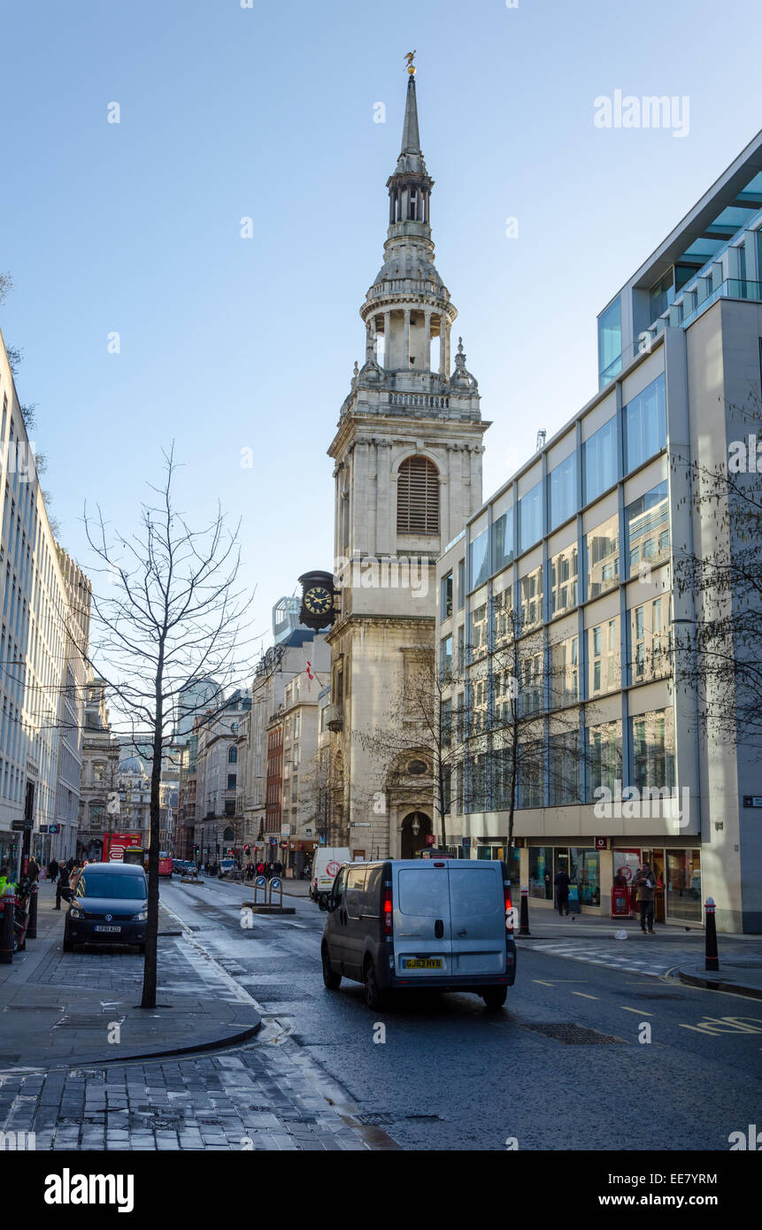 St Mary-le-chiesa di prua. Cheapside, città di Londra. Foto Stock