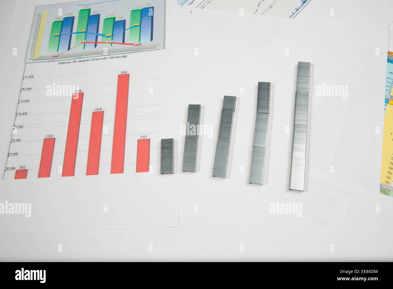 Strisce discontinue disposte in forma di grafico Foto Stock
