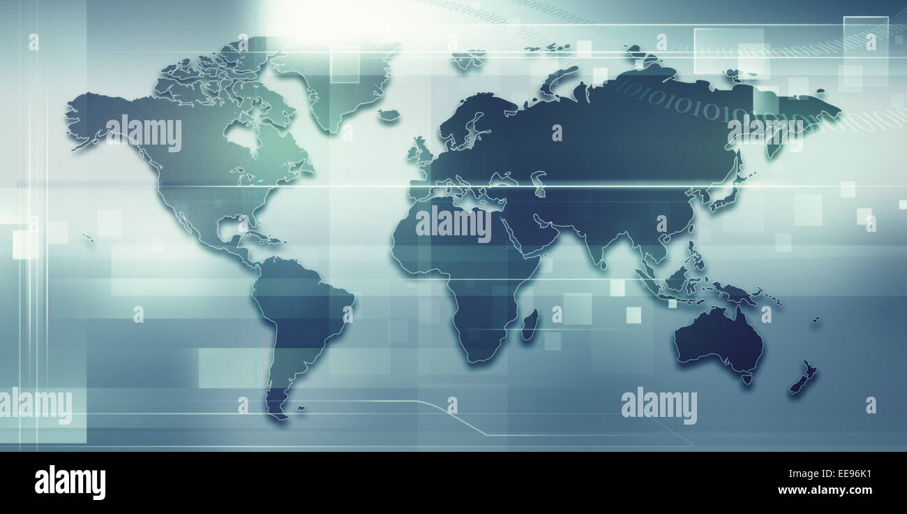 Abstract techno sfondi con mappa terrestre per il tuo design Foto Stock