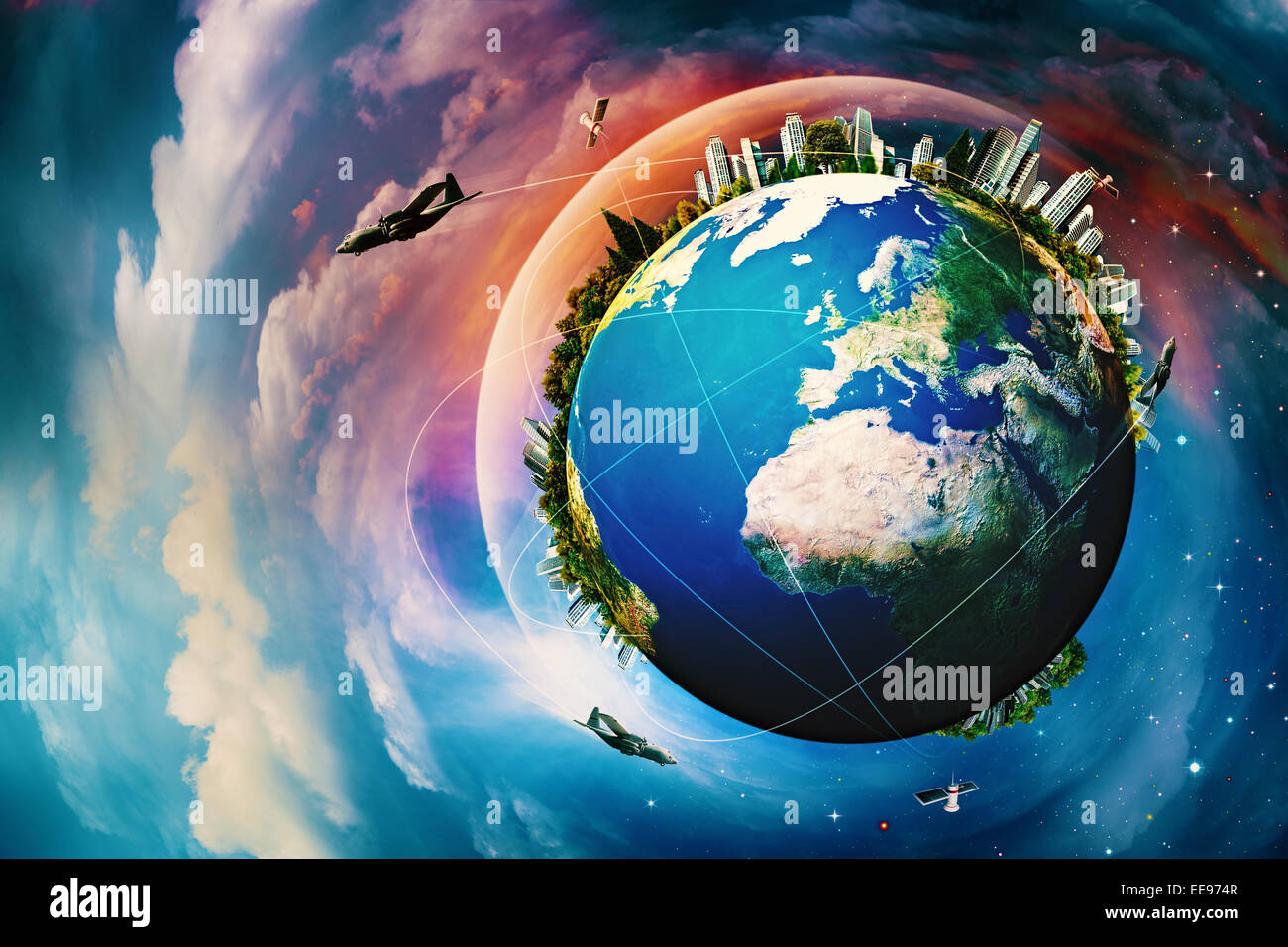 Pianeta Terra. Vacanze e viaggi sfondi contro il cielo blu Foto Stock