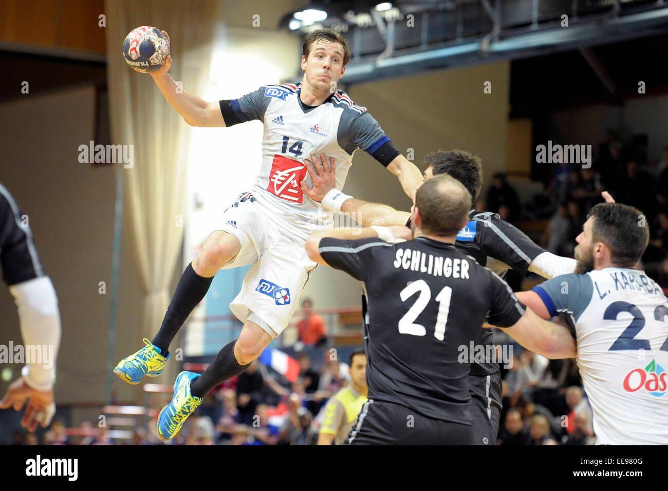 Kentin Mahe - 12.01.2015 - Francia/Autriche - Match Amical .Photo : Andre Ferreira/Icona Sport Foto Stock