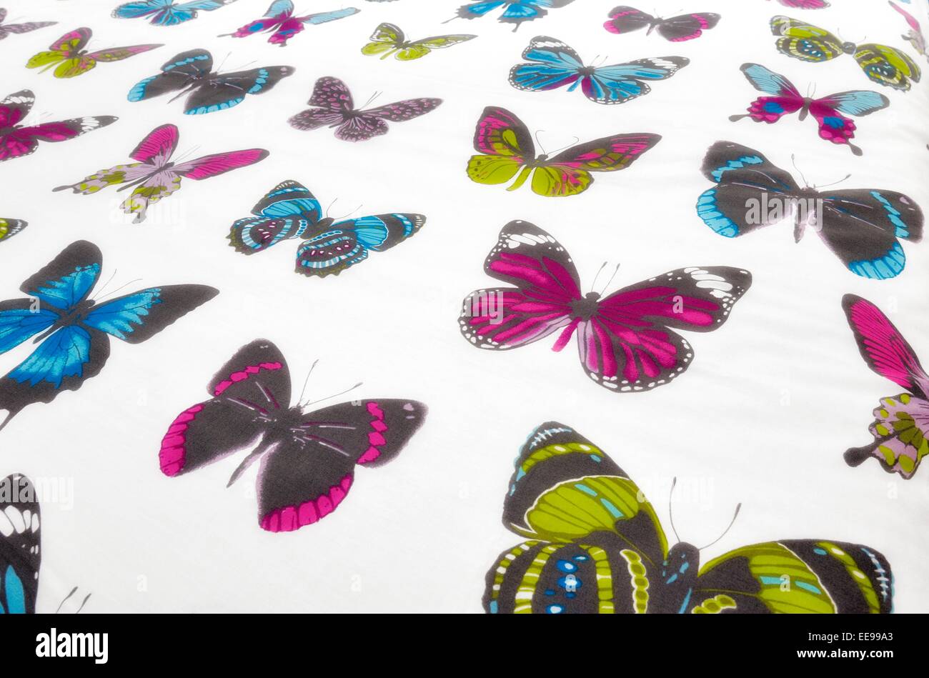 Una farfalla design biancheria da letto Foto Stock