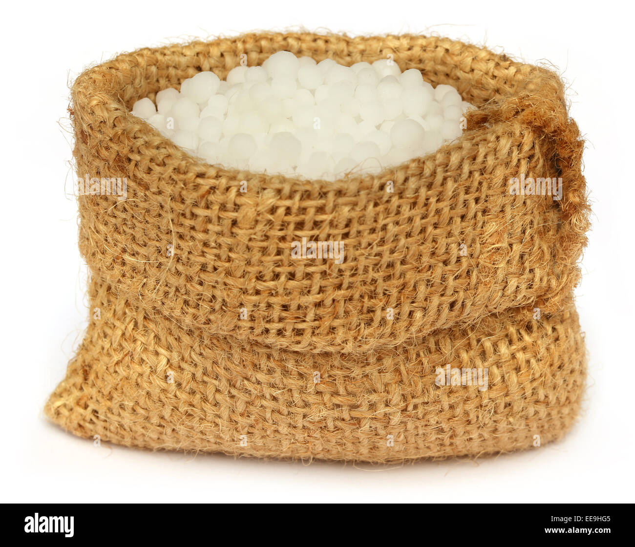 In prossimità di alcuni fertilizzanti di urea in un sacco Foto Stock