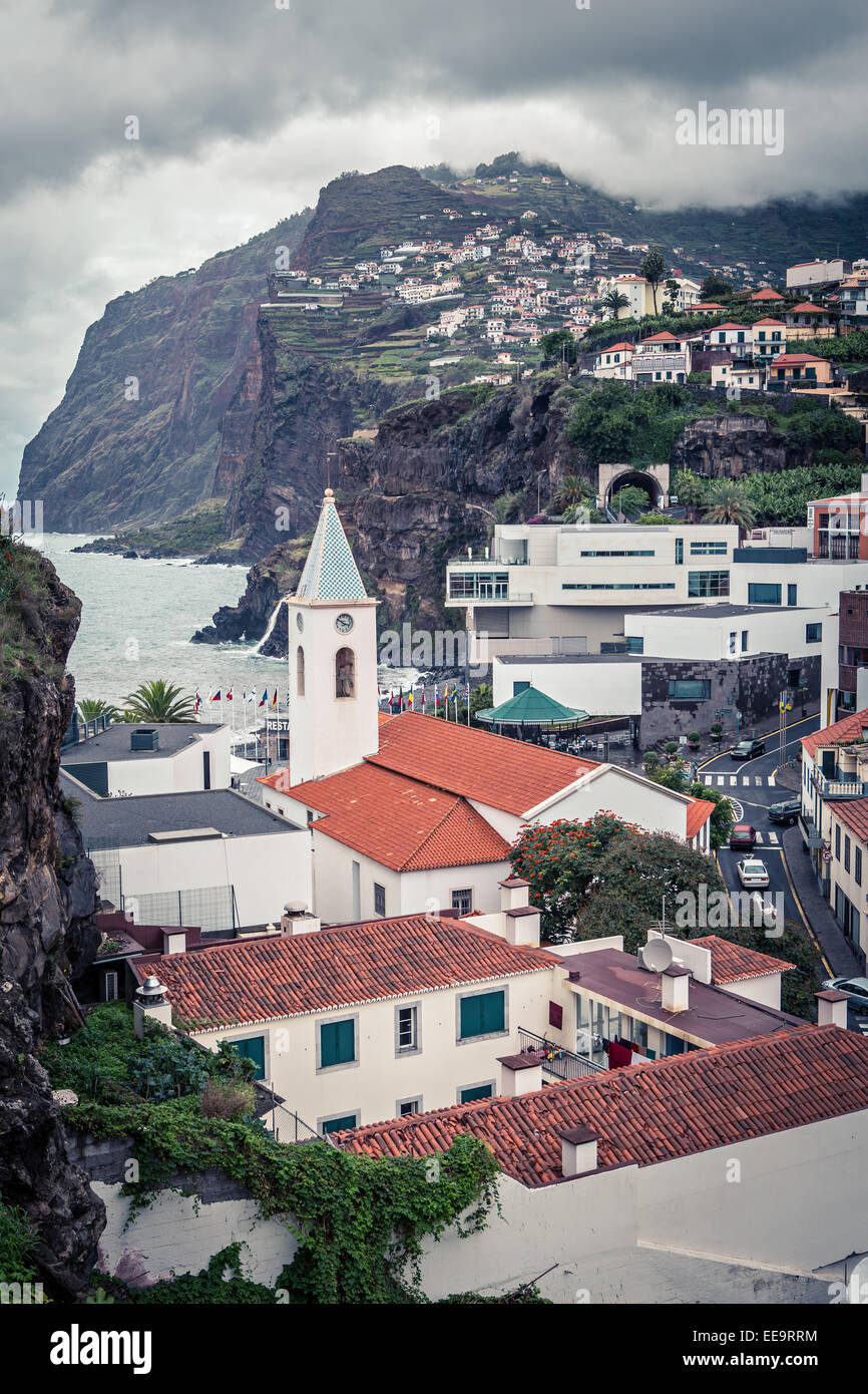 Camara de Lobos sull' isola di Madeira, Portogallo. Foto Stock