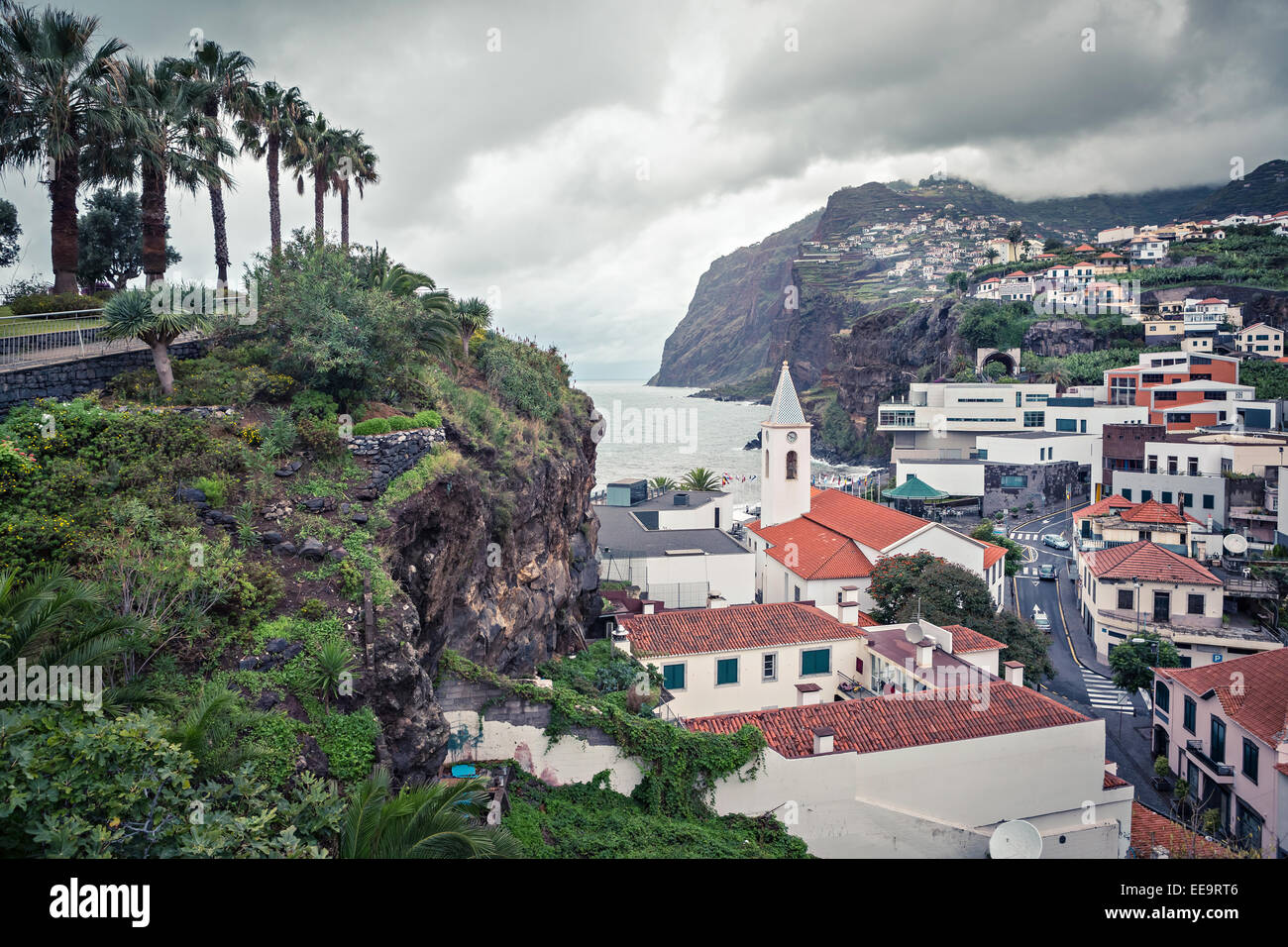 Camara de Lobos sull' isola di Madeira, Portogallo. Foto Stock