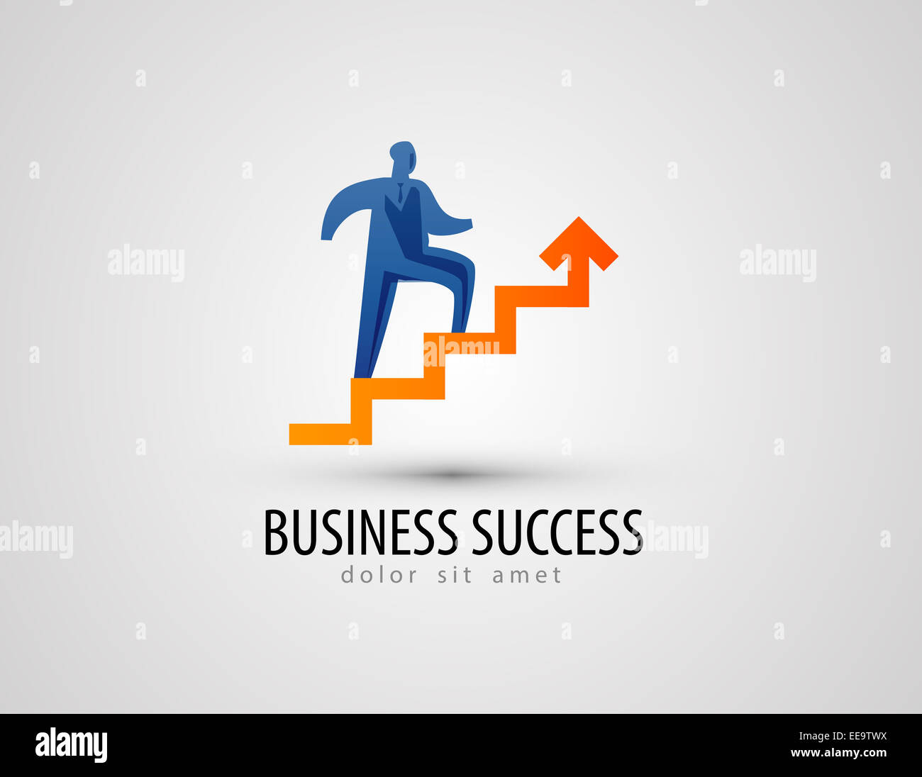 Vettore di business logo design modello. successo o icona di avanzamento. Foto Stock