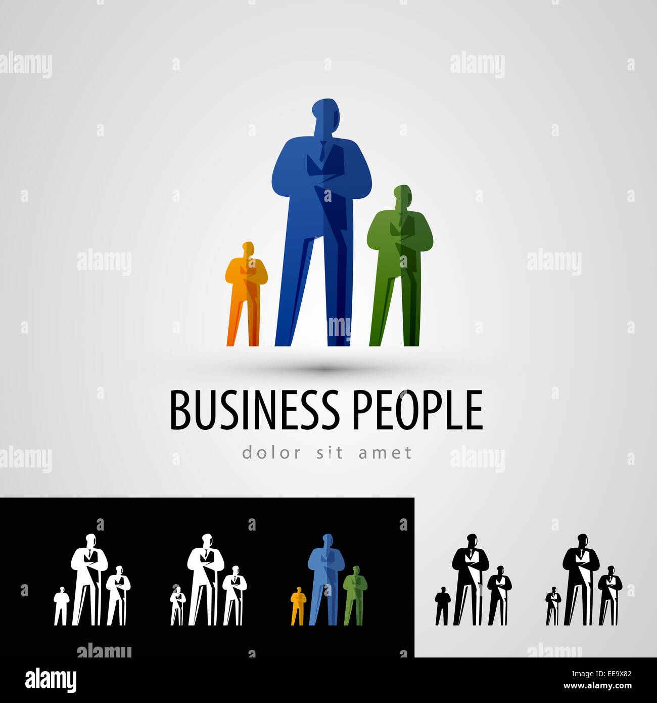 Vettore di business logo design modello. persone o icona del personale. Foto Stock