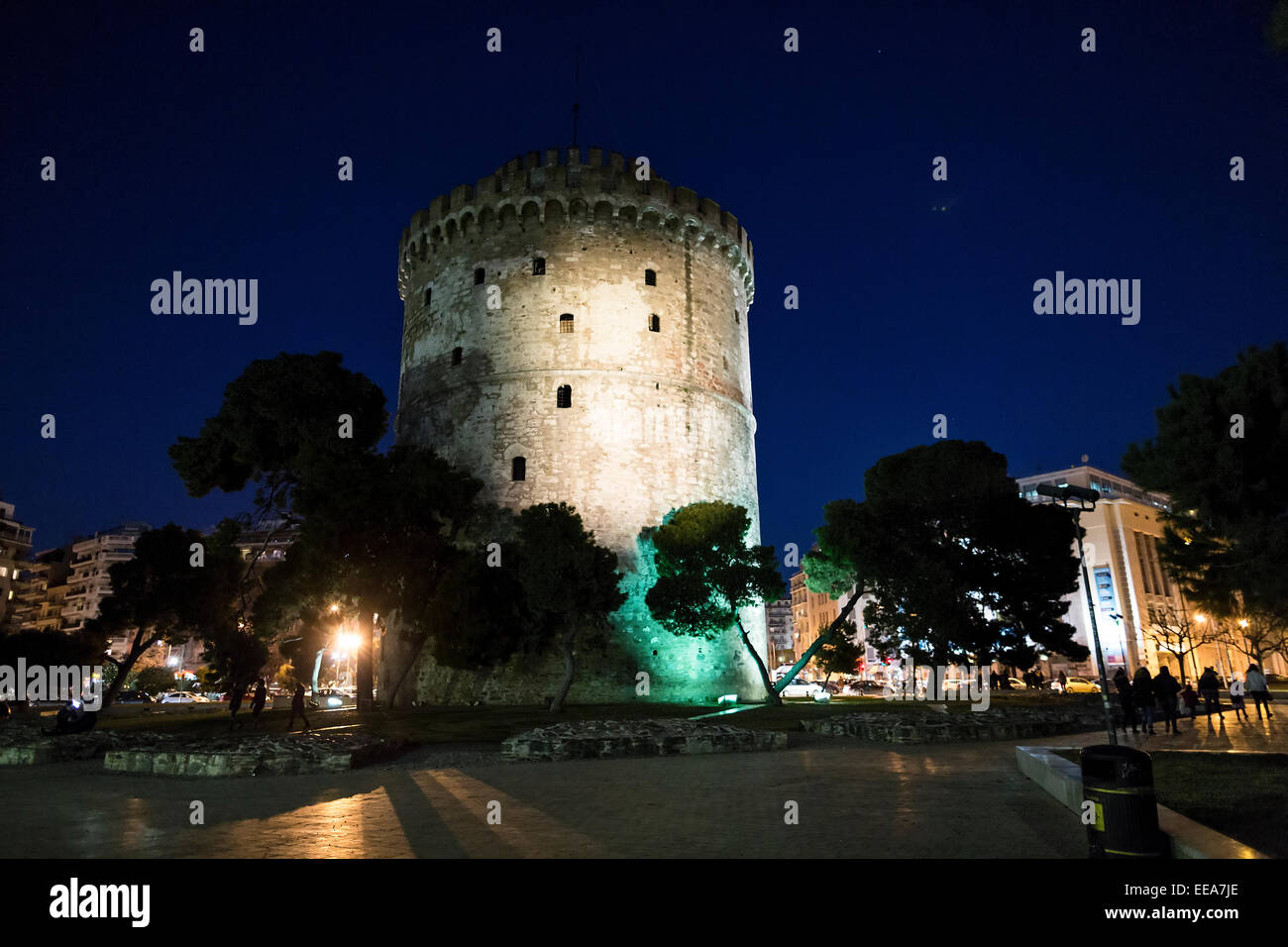 Torre Bianca il punto di riferimento di Salonicco, Grecia. Foto Stock