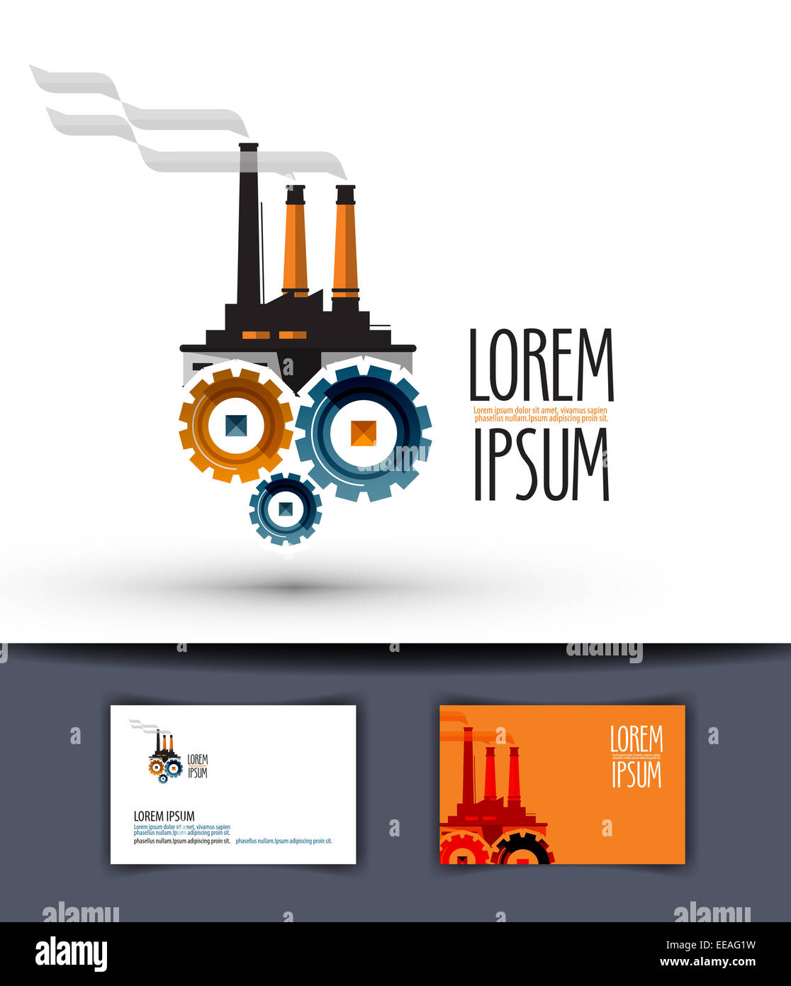 Vettore di settore logo design modello. fabbrica o icona di lavoro. Foto Stock