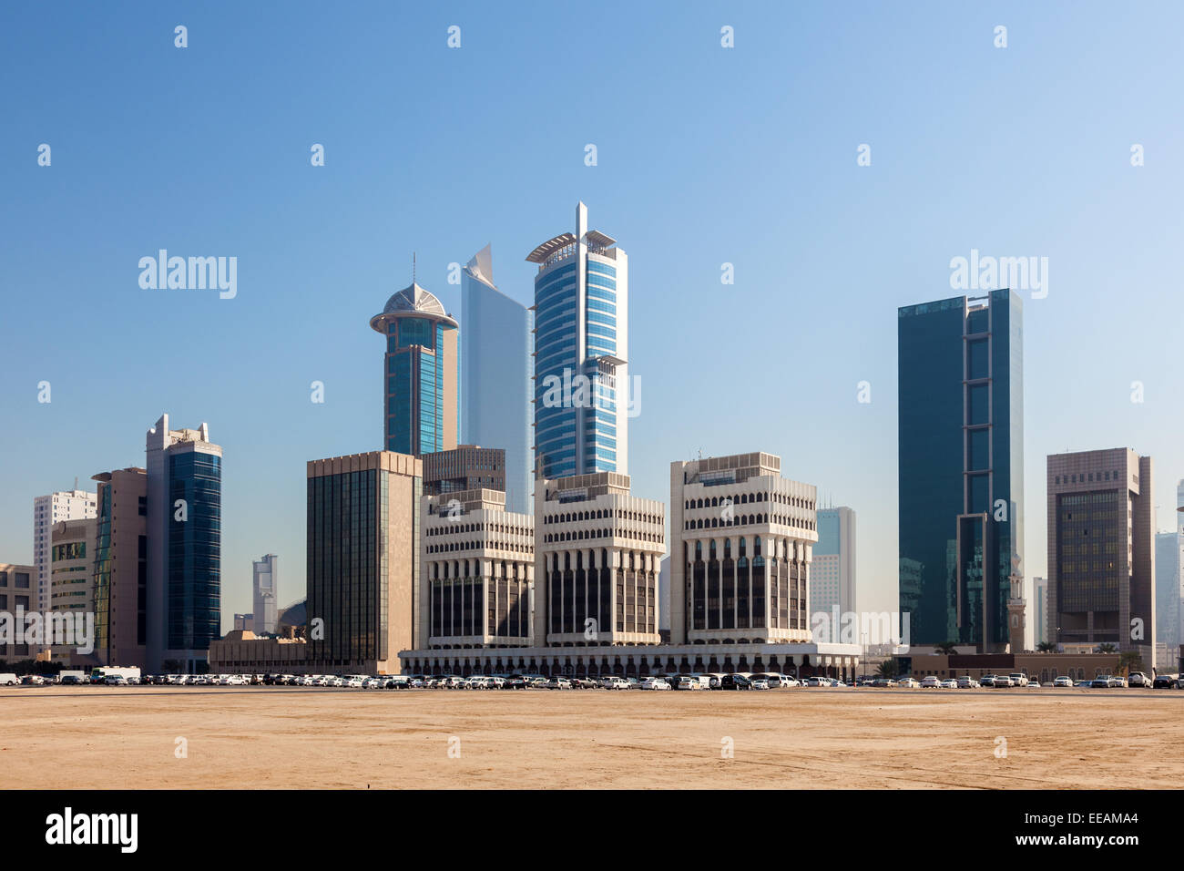 Edifici ad alta in Kuwait City, Medio Oriente Foto Stock