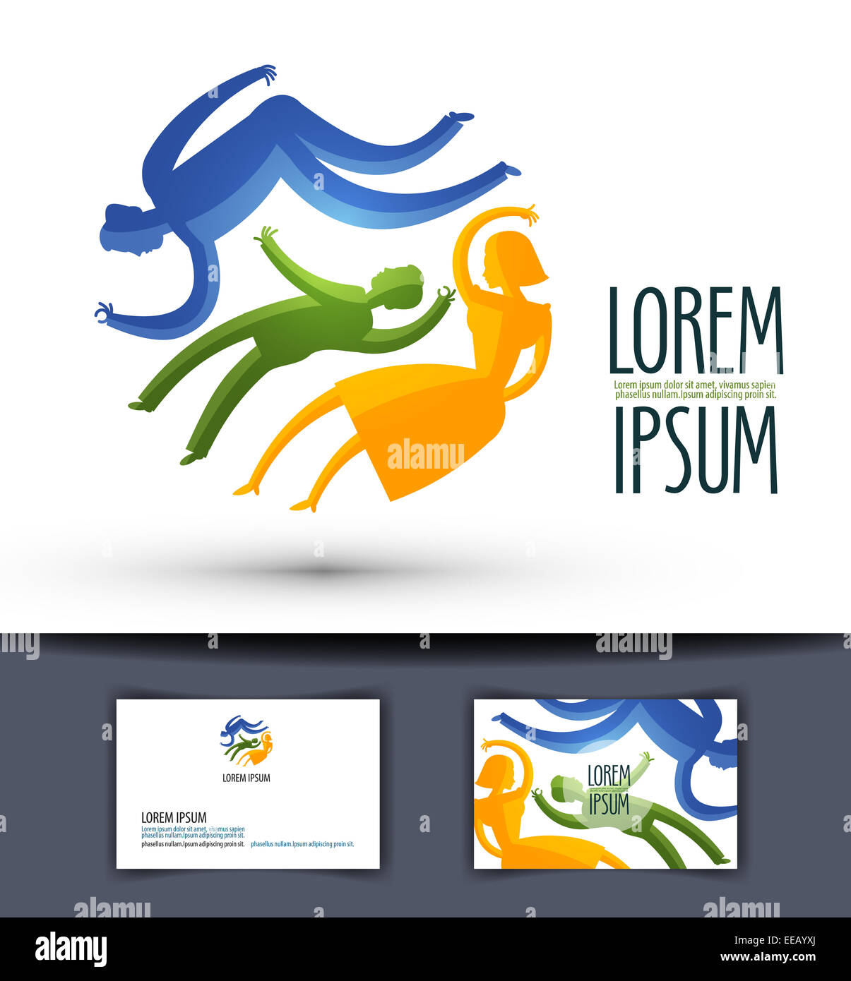 Vettore di famiglia logo design modello. persone o società icona. Foto Stock