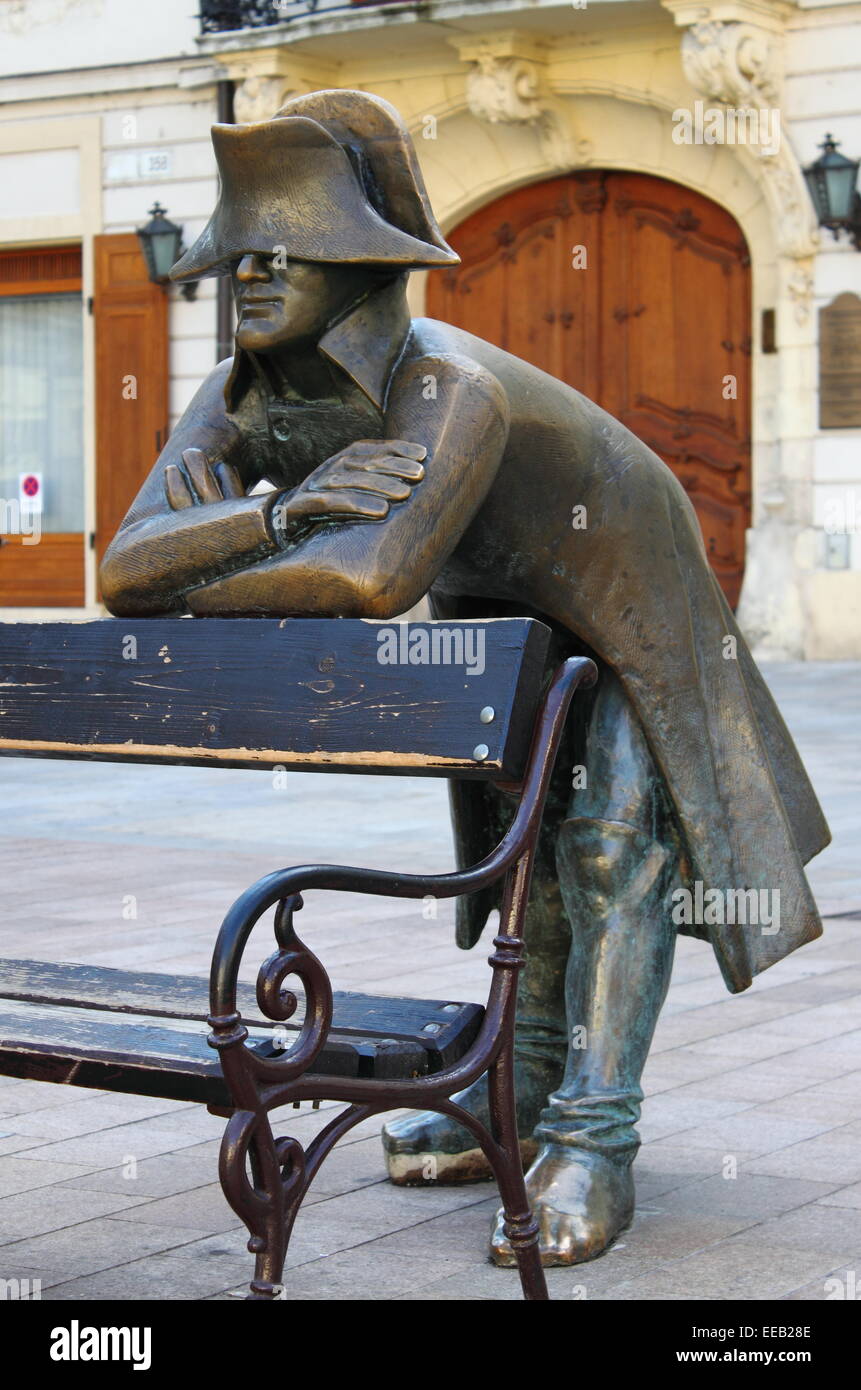 Napoleone statua in bronzo a Bratislava, in Slovacchia Foto Stock