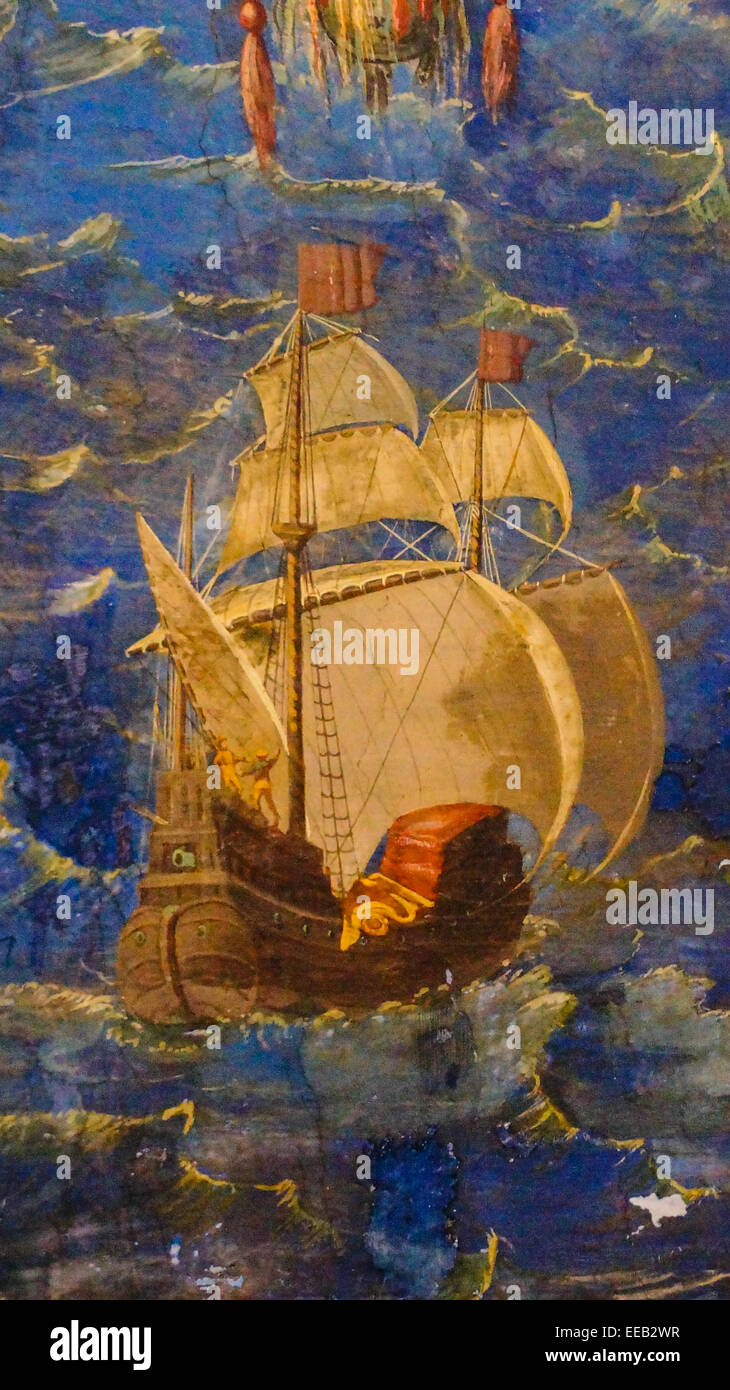 Aintings olio di antiche mappe Italia nel Museo del Vaticano, Italia Foto Stock