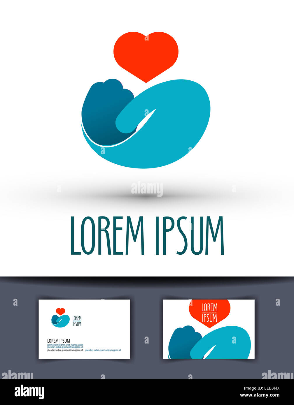 Vettore di carità logo design modello. gentilezza o la gratuità e la relativa icona. Foto Stock