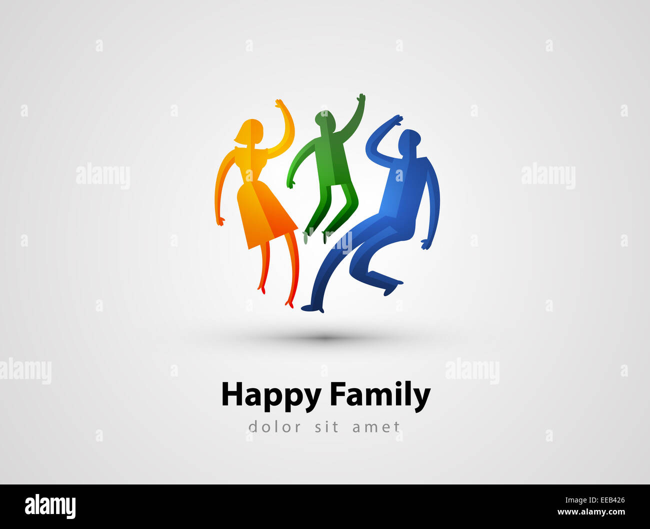 Vettore di famiglia logo design modello. i genitori o icona del bambino. Foto Stock