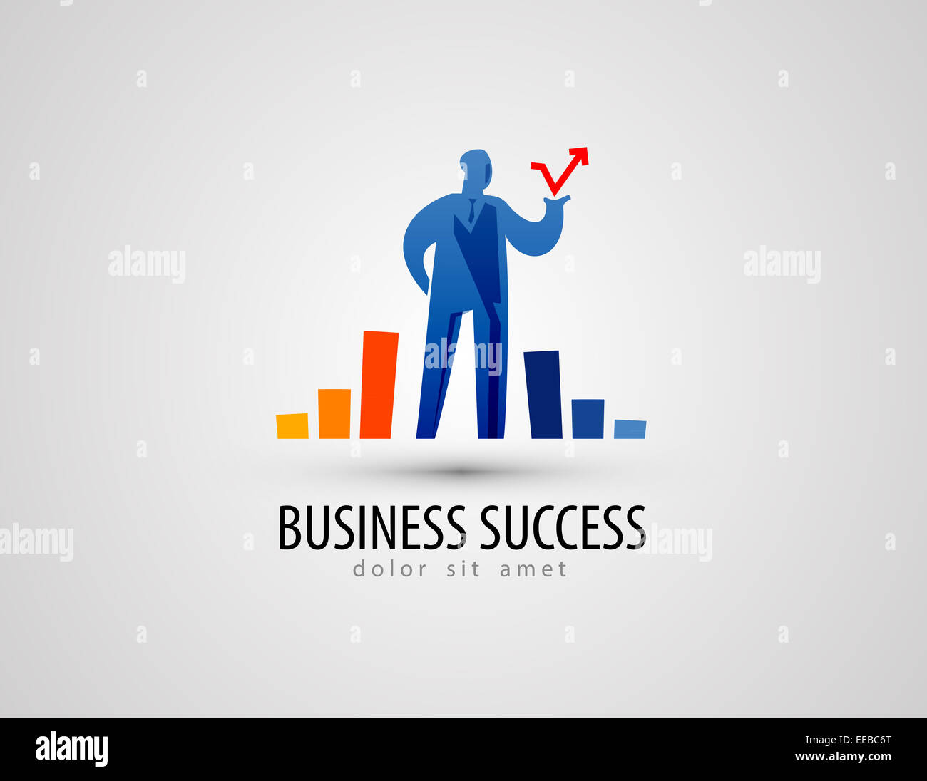 Vettore di sviluppo logo design modello. business o icona di successo. Foto Stock