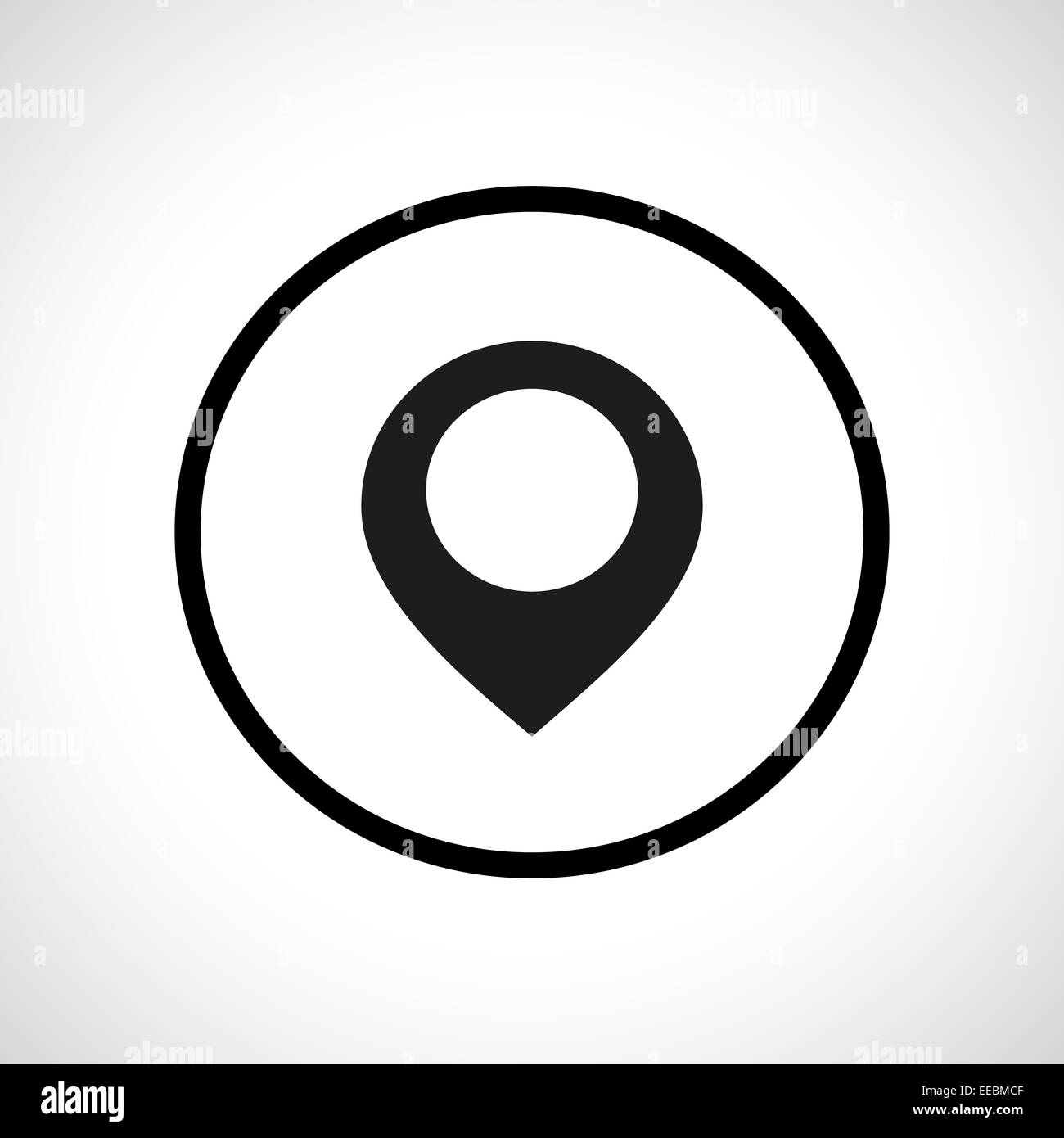 Mappa icona del puntatore in un cerchio. Foto Stock