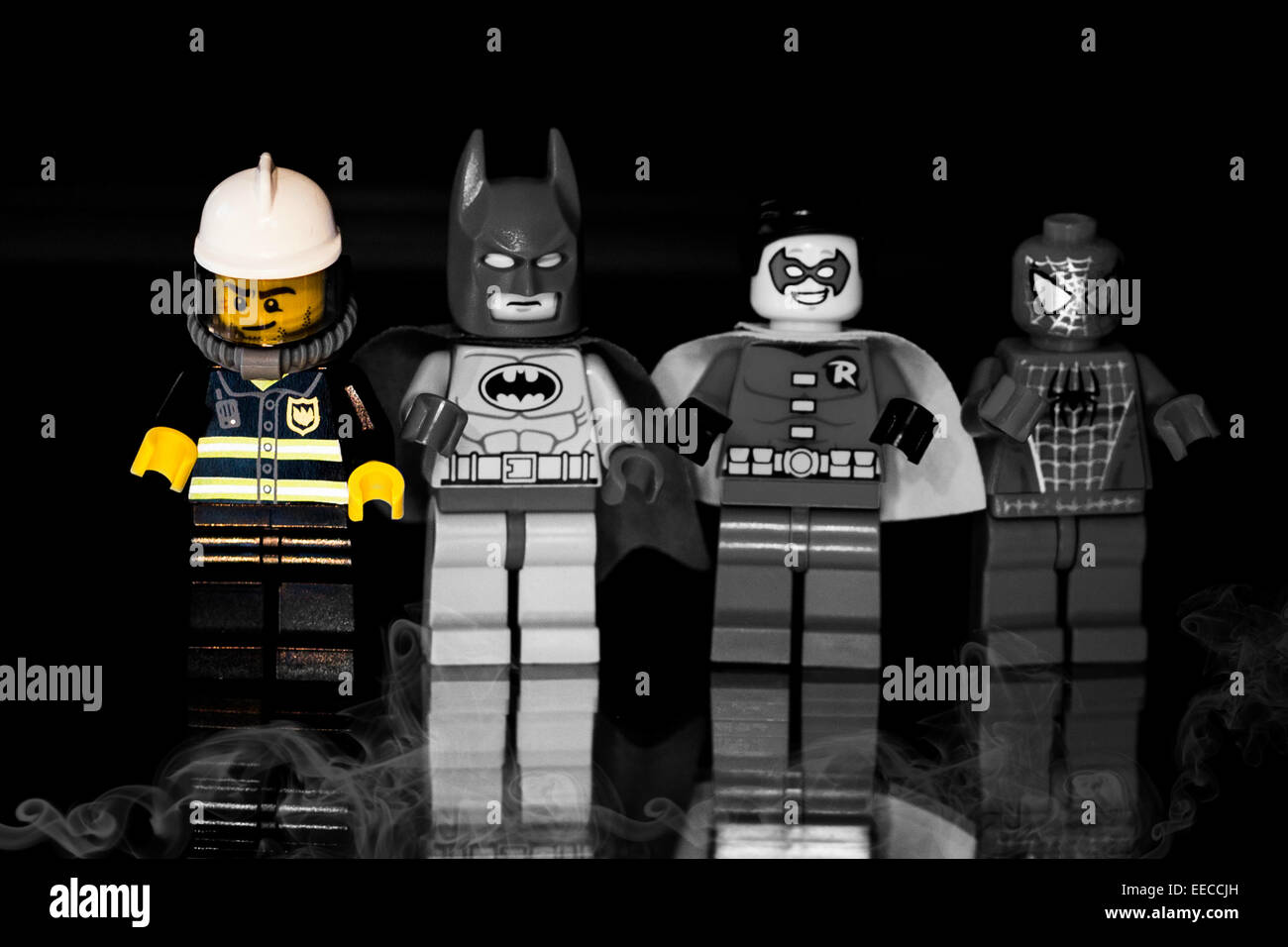 Il Real Super Hero. Lego vigile del fuoco Foto Stock