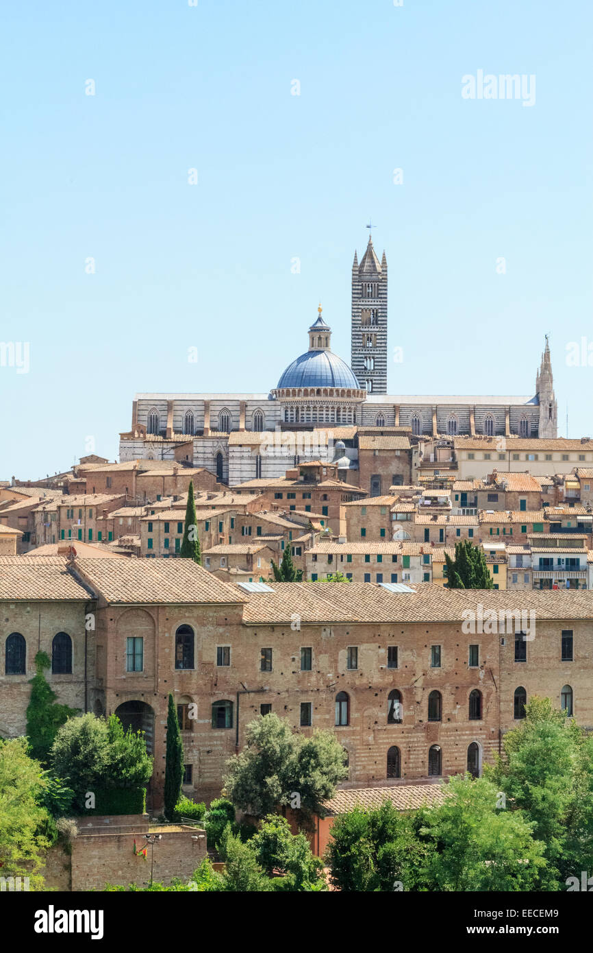 La città di Siena, la famosa città toscana, compresa la sua cupola Foto Stock
