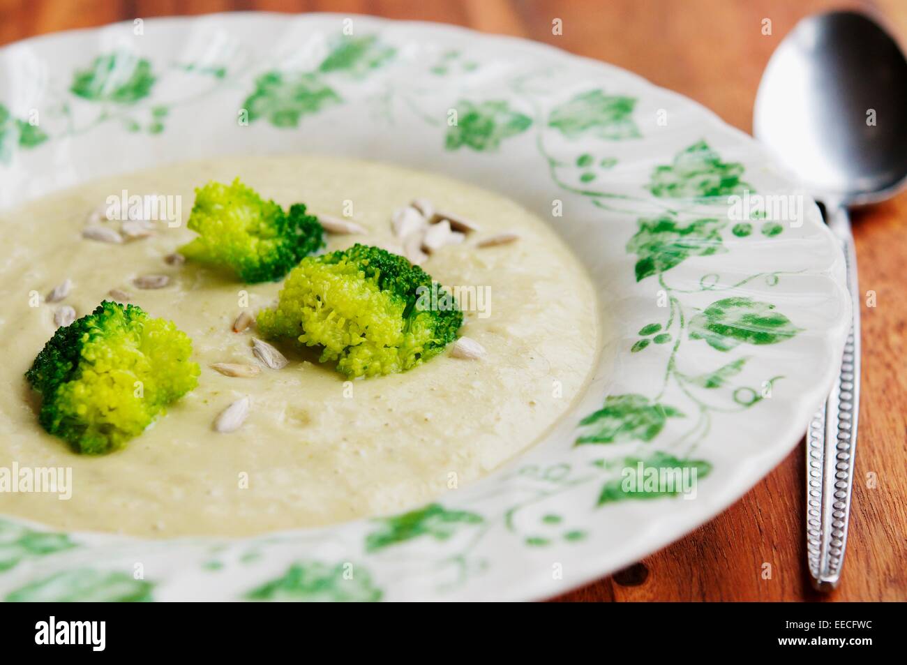 Broccoli semi di girasole zuppa Foto Stock