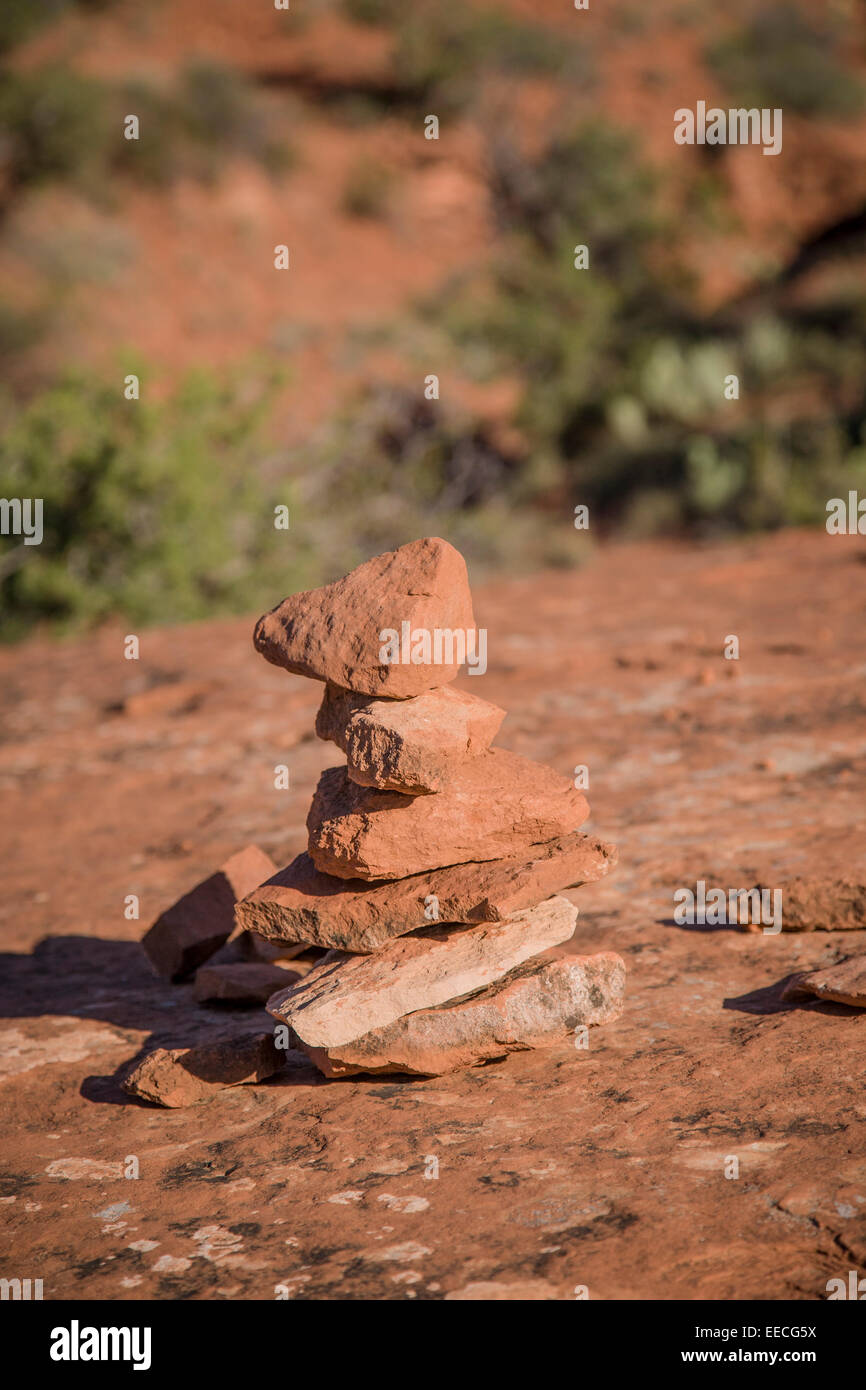 Pila di pietre. Sedona, in Arizona. Foto Stock
