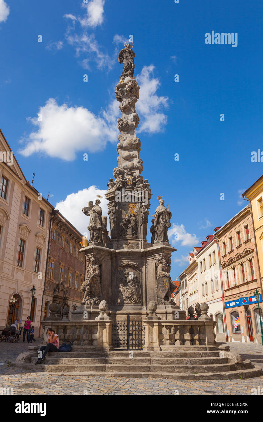 Colonna della Peste. Kutna Hora, Repubblica Ceca Foto Stock